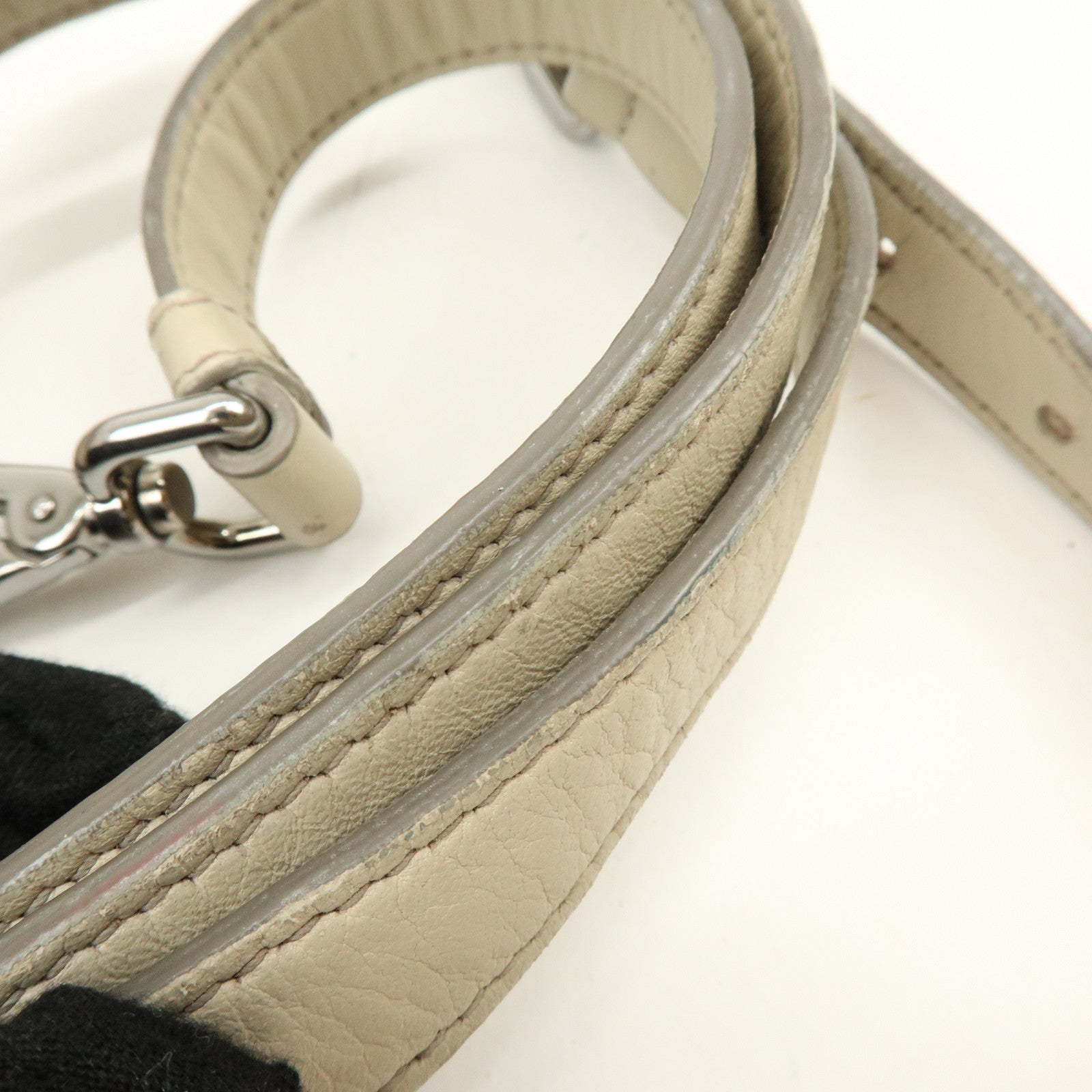 PRADA Leather 2Way Bag Hand Bag Shoulder Bag Beige