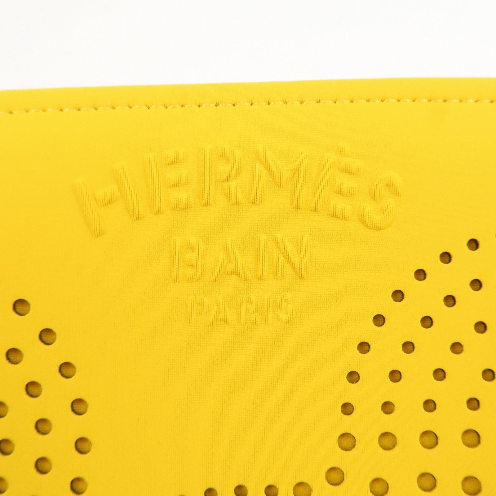 HERMES Neoprene Leather Neobain PM Pouch Cosmetic Pouch Yellow