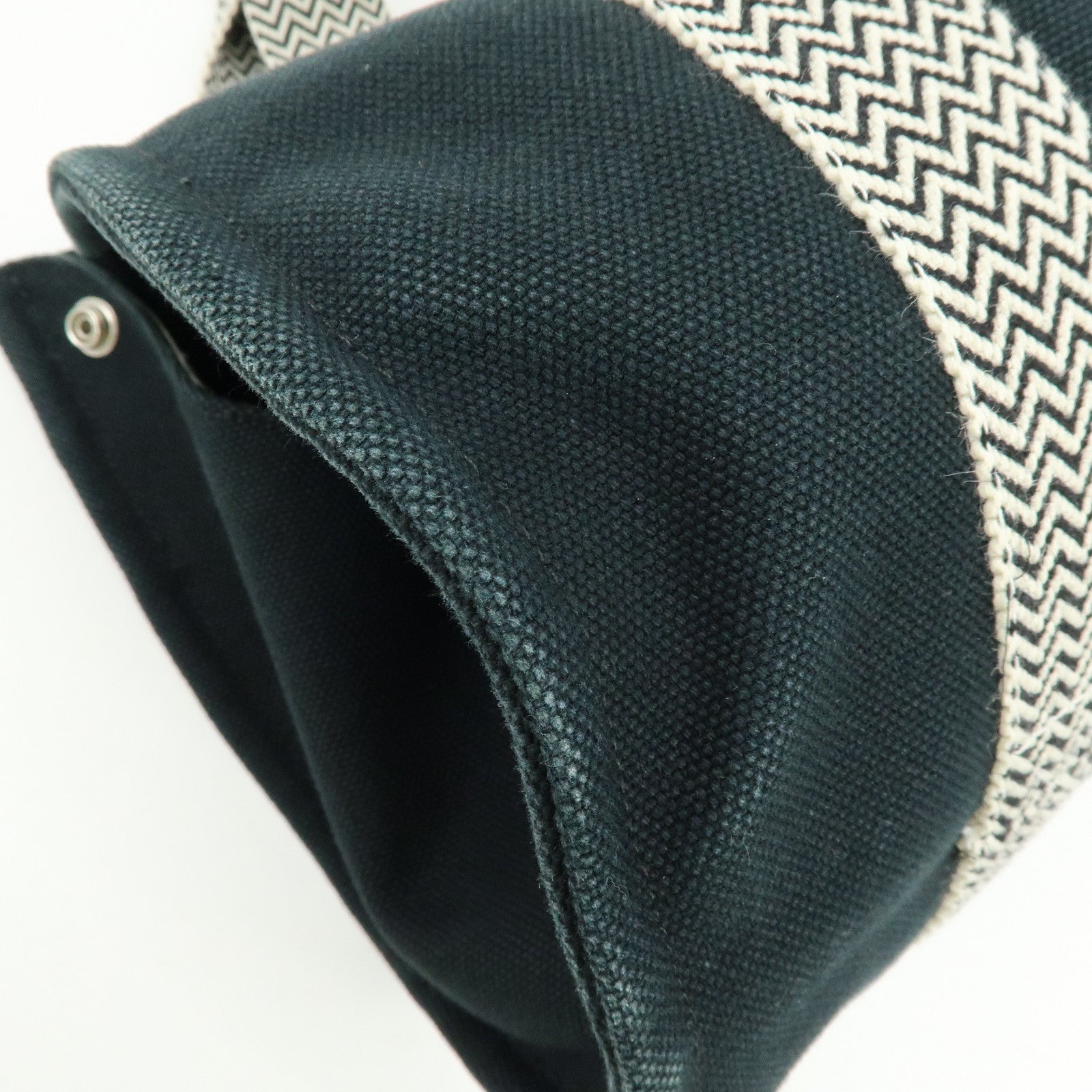 HERMES Cannes PM Canvas Tote Bag Hand Bag Black