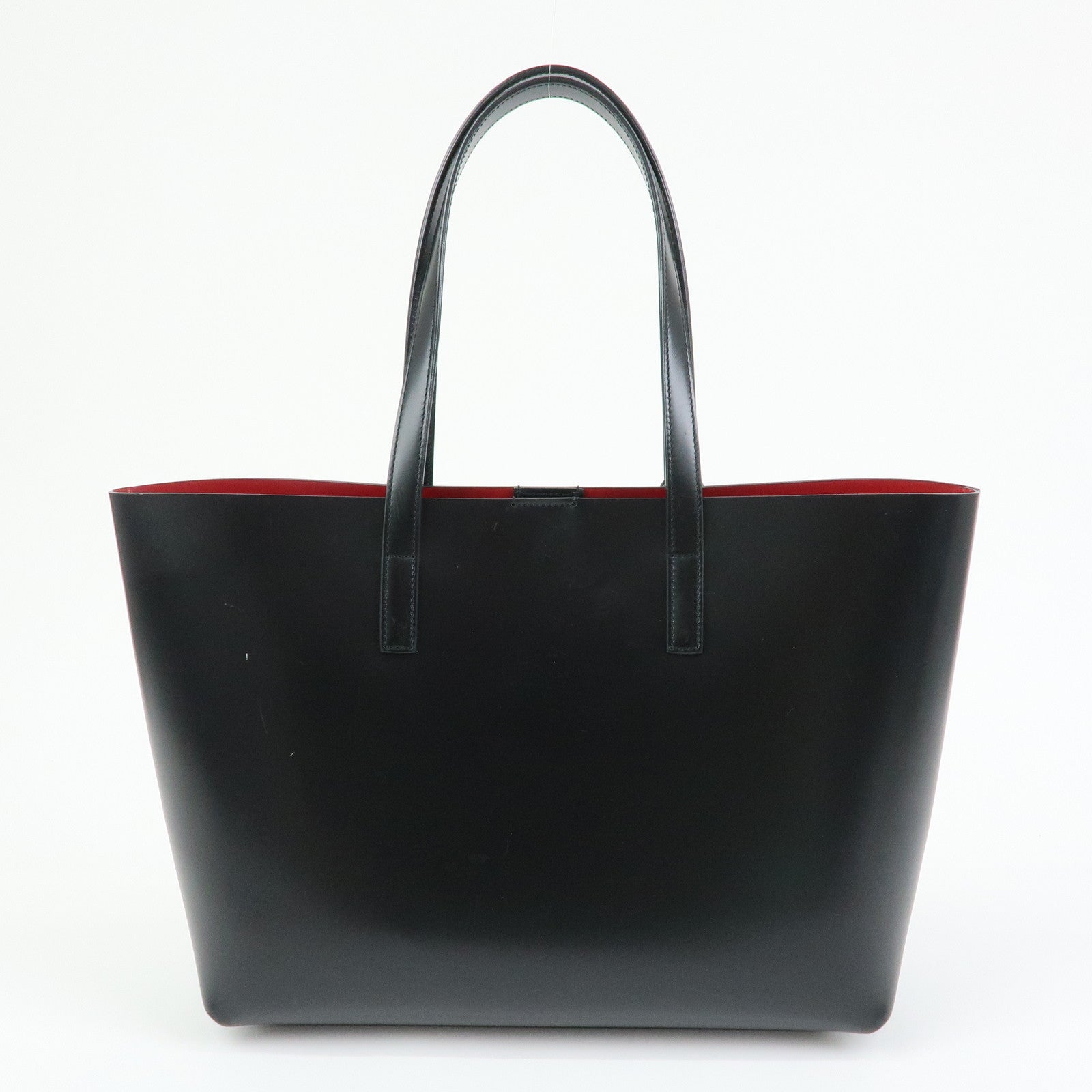 SAINT LAURENT PARIS Cassandra Leather Tote Hand Bag Black 383357