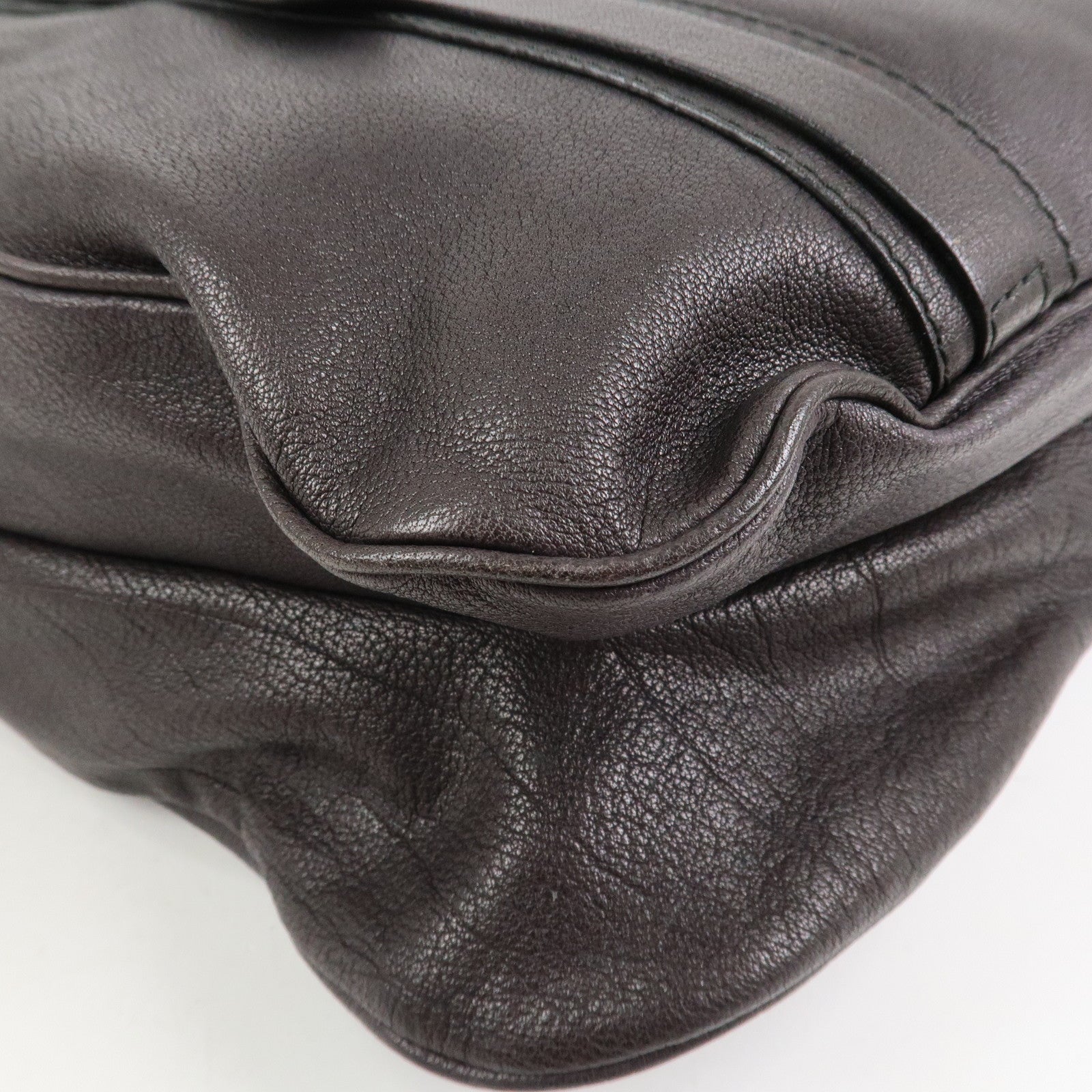 BURBERRY Logo Leather Tote Bag Shoulder Bag Black