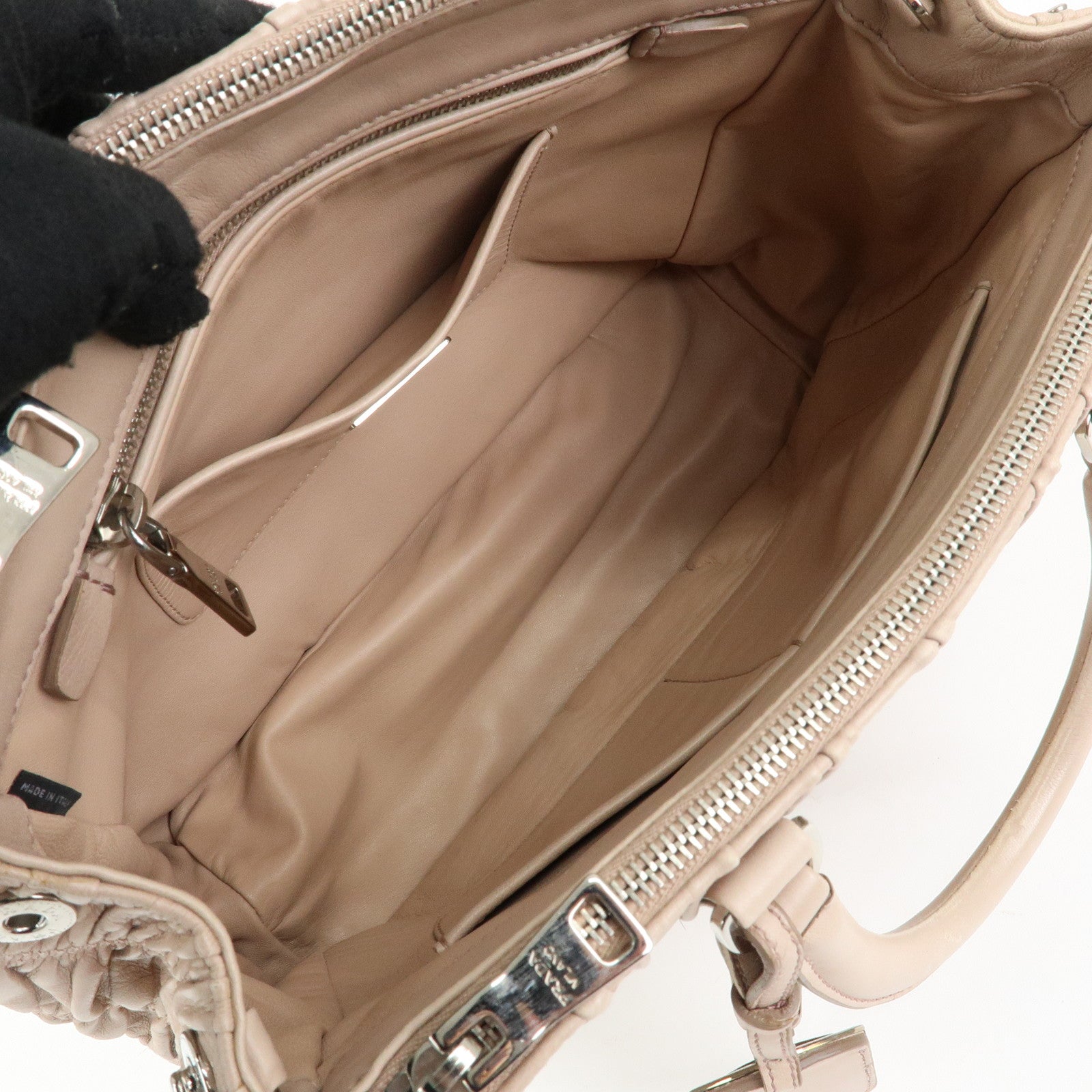 PRADA Nappa Gaufure Leather 2Way Hand Bag Shoulder Bag B2599L