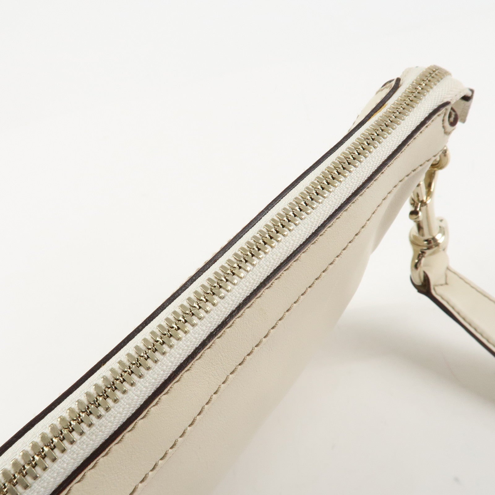 GUCCI Sherry Leather Shoulder Bag Ivory Used