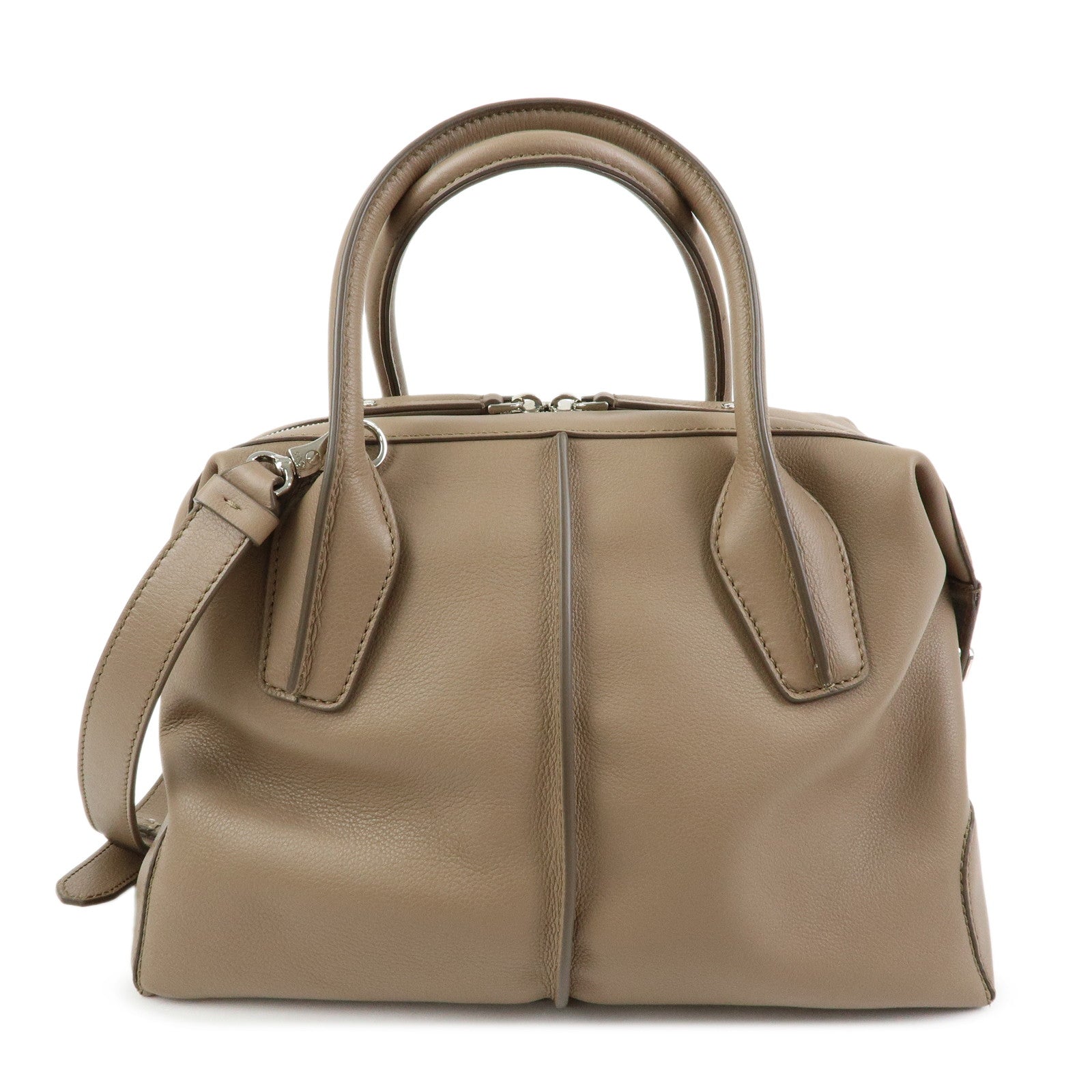 TOD'S D-Styling Leather 2Way Bag Hand Bag Shoulder Bag Brown