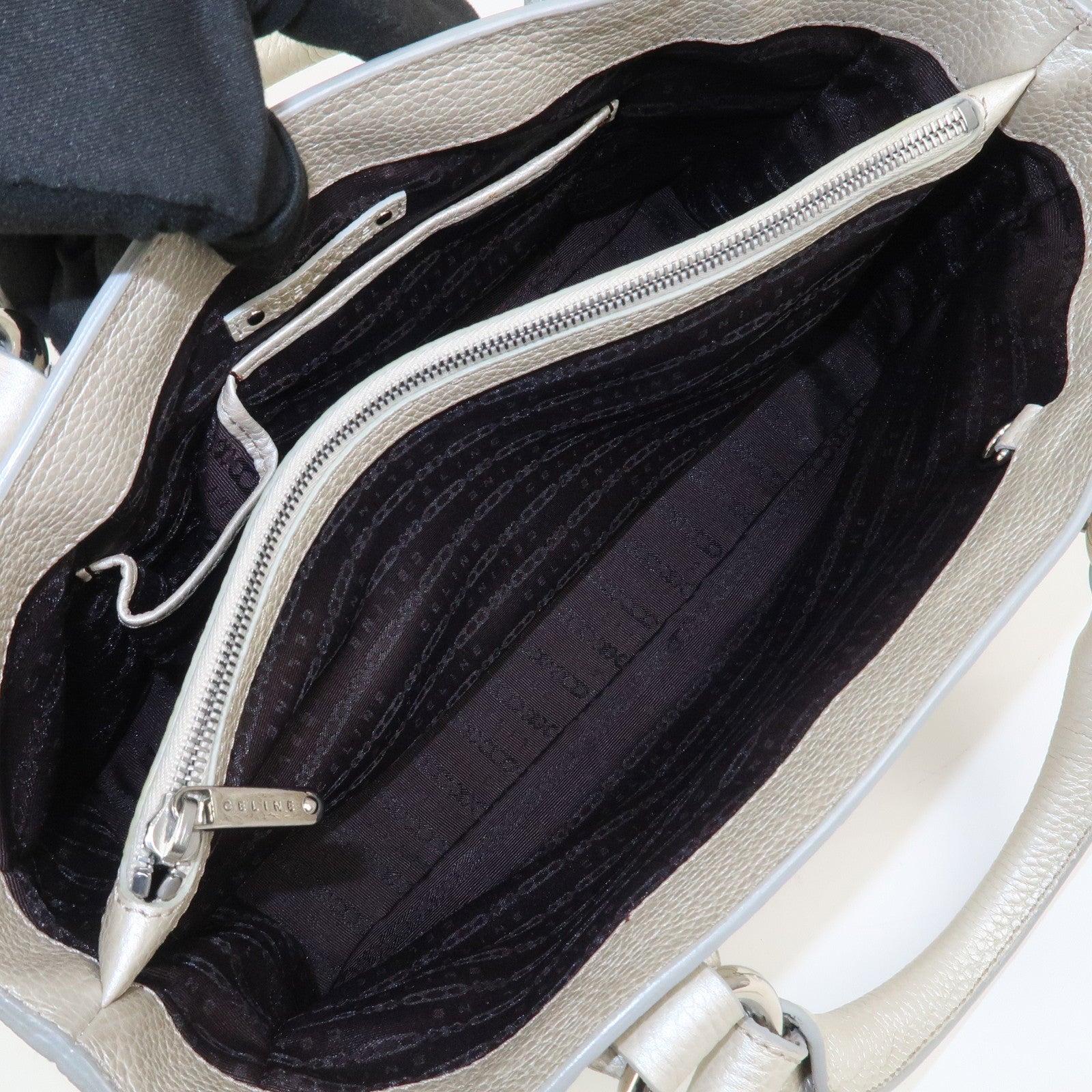 CELINE Macadam Engraved Leather Boogie Bag Hand Bag Gold