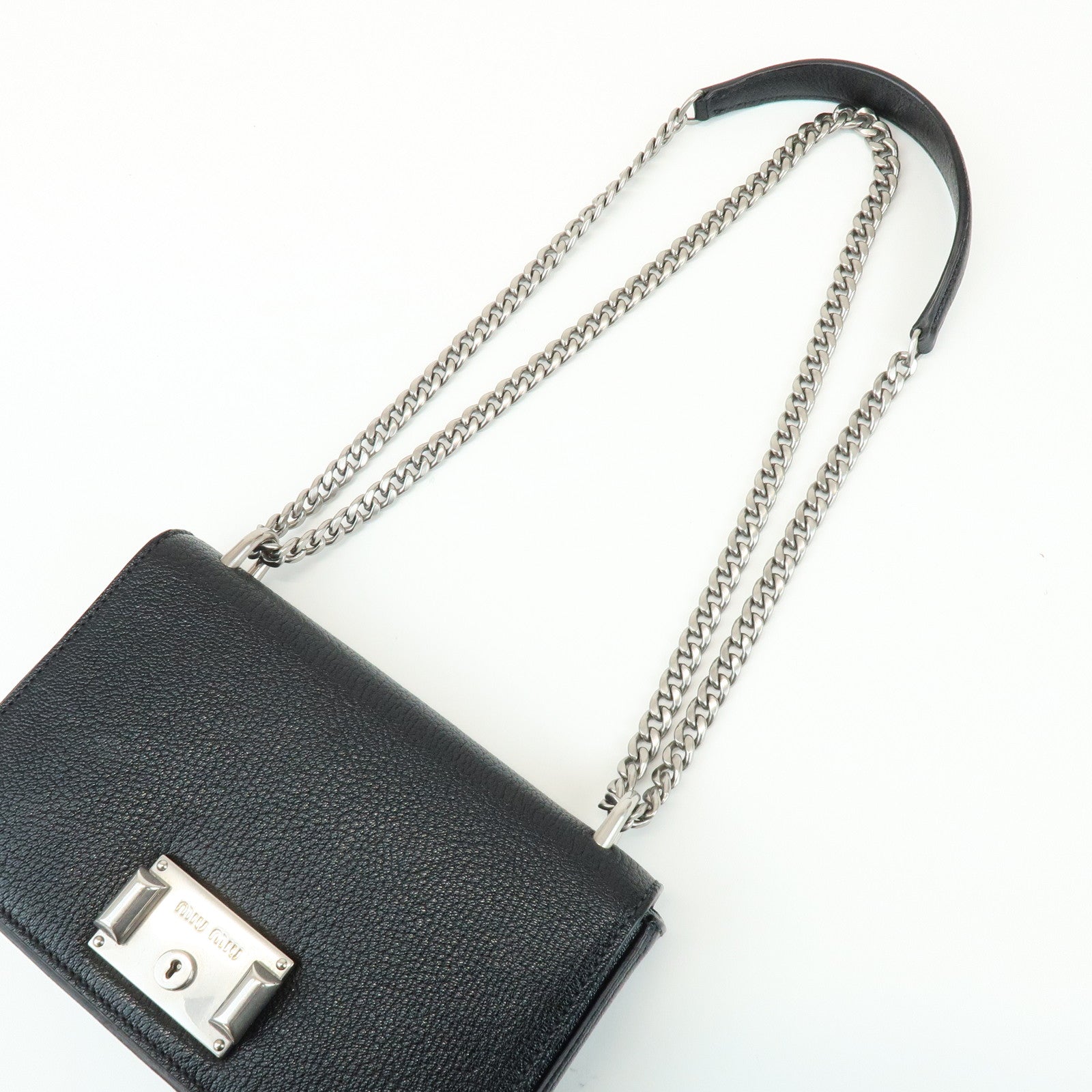 MIU MIU Chain Shoulder Bag Crossbody Bag Black 5BD153