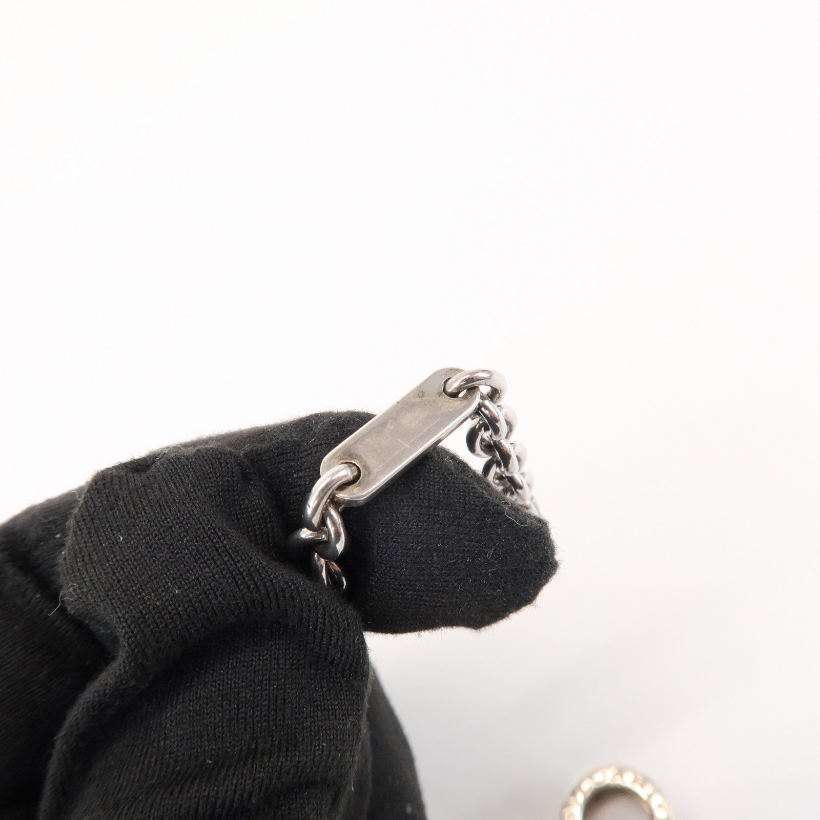 BVLGARI B-zero1 Metal Bag Charm Key Chain Key Charm Silver