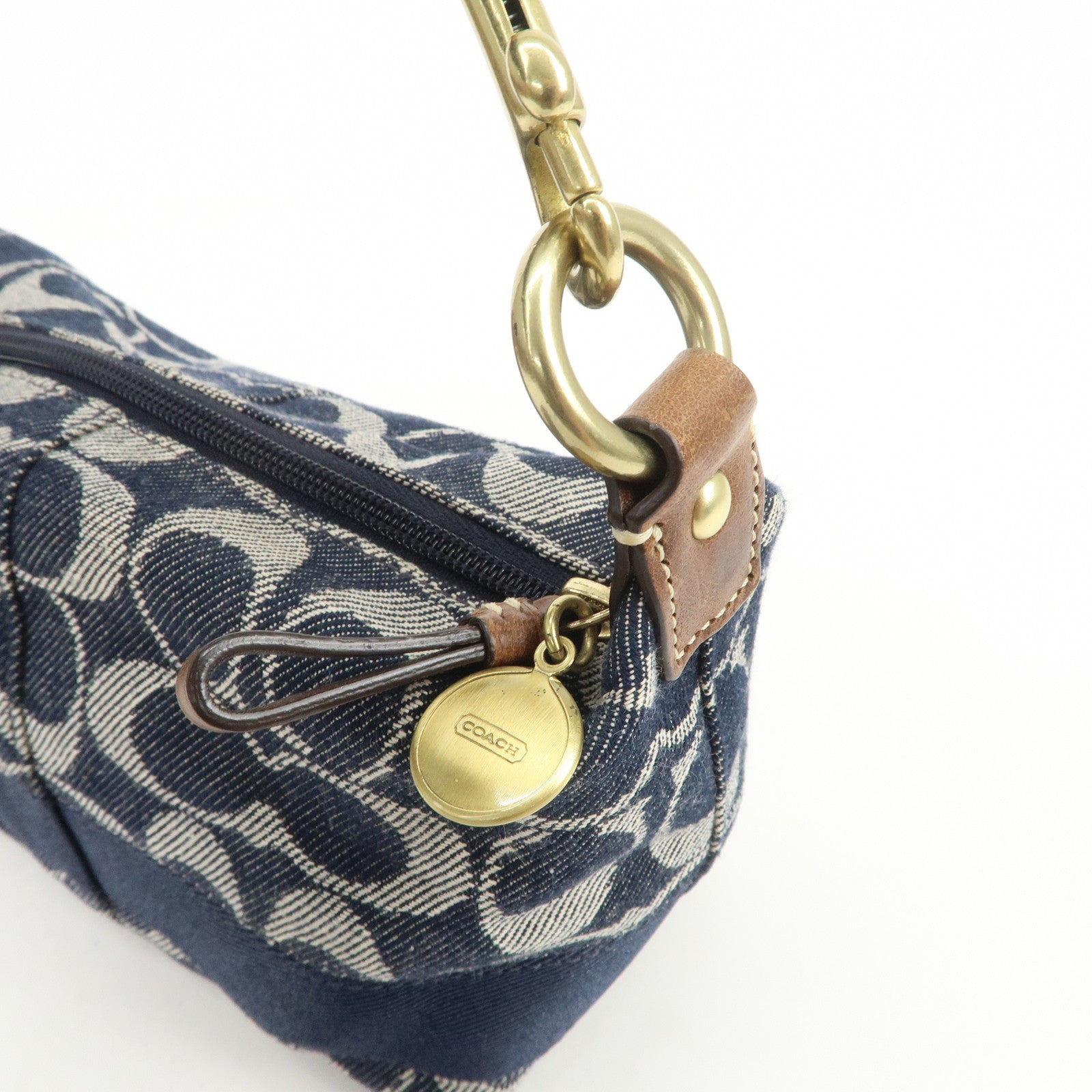 COACH Set of 3 Shoulder Bag Hand Bag Blue Brown