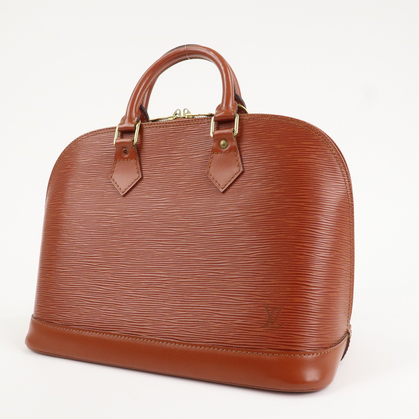 Louis Vuitton Epi Leather Alma Hand Bag Kenya Brown M52143 Used
