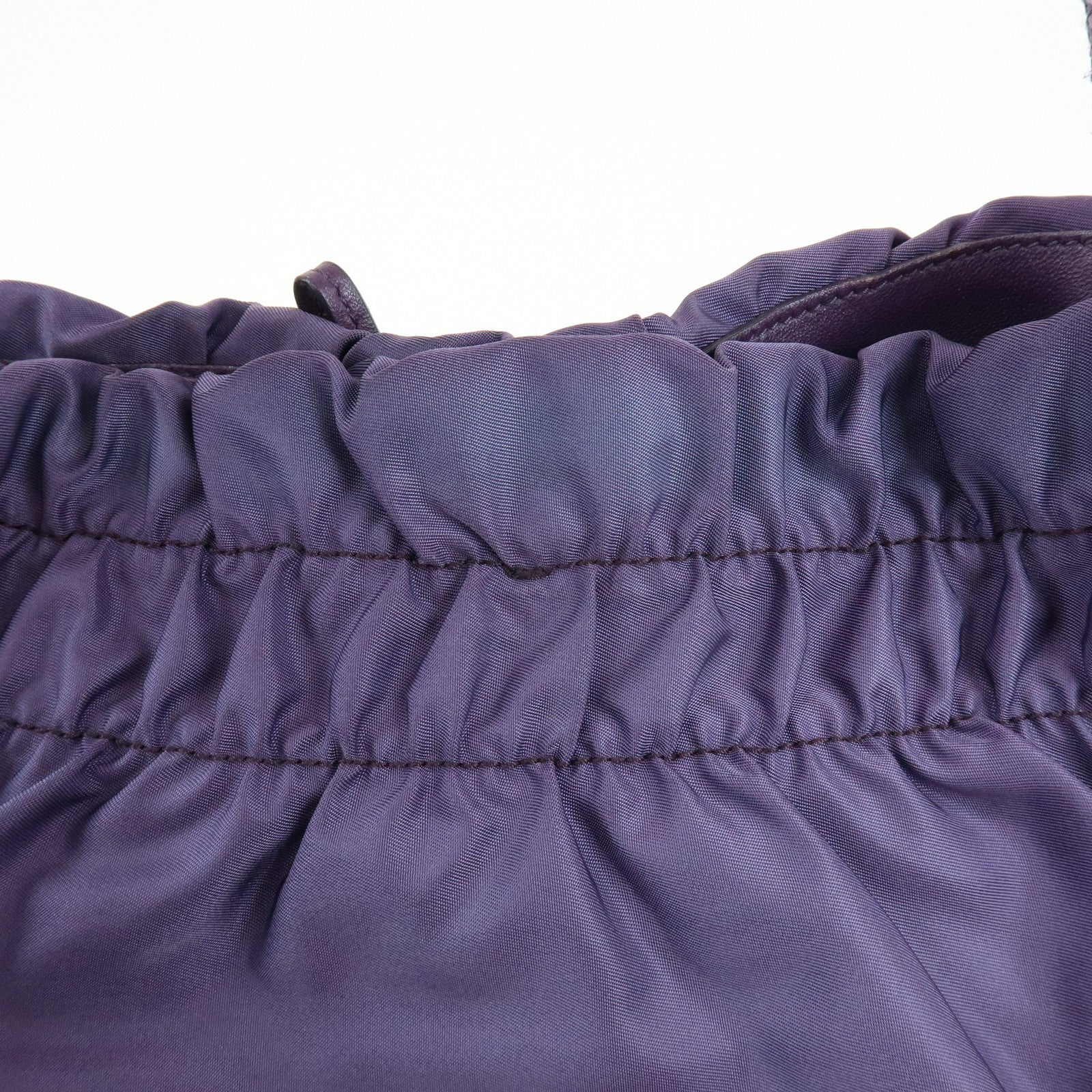 PRADA Ribbon Nylon Leather Shoulder Bag Hand Bag Purple BR4237