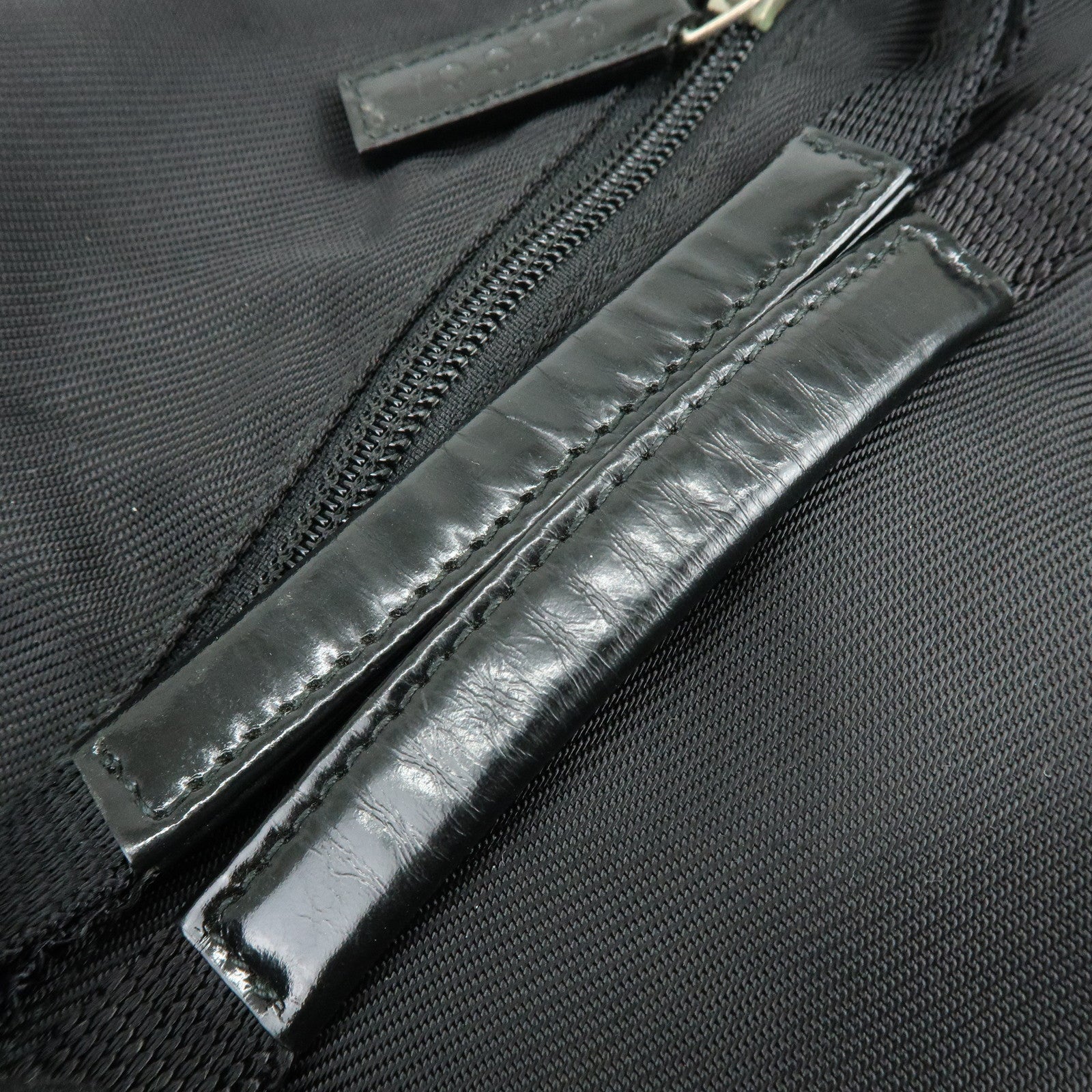 GUCCI Nylon Leather Boston Bag Shoulder Bag Black 012・0389・002058