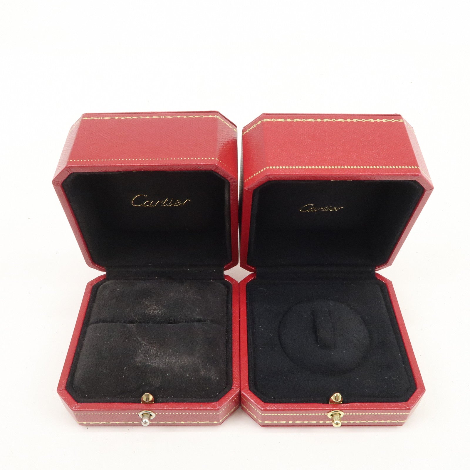 Cartier Set of 5 Jewelry Boxes Ring Boxes Red Gold