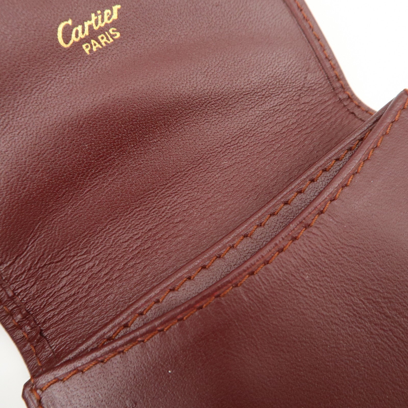 Cartier Must Line Leather Coin Case Bordeaux