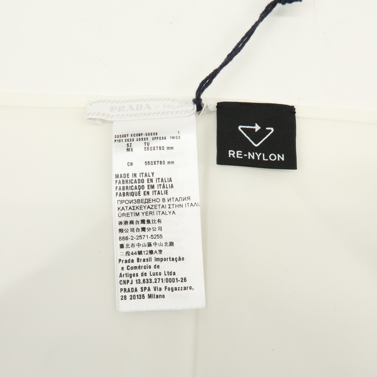 PRADA Triangle Logo Re-Nylon Scarf White 2FF036