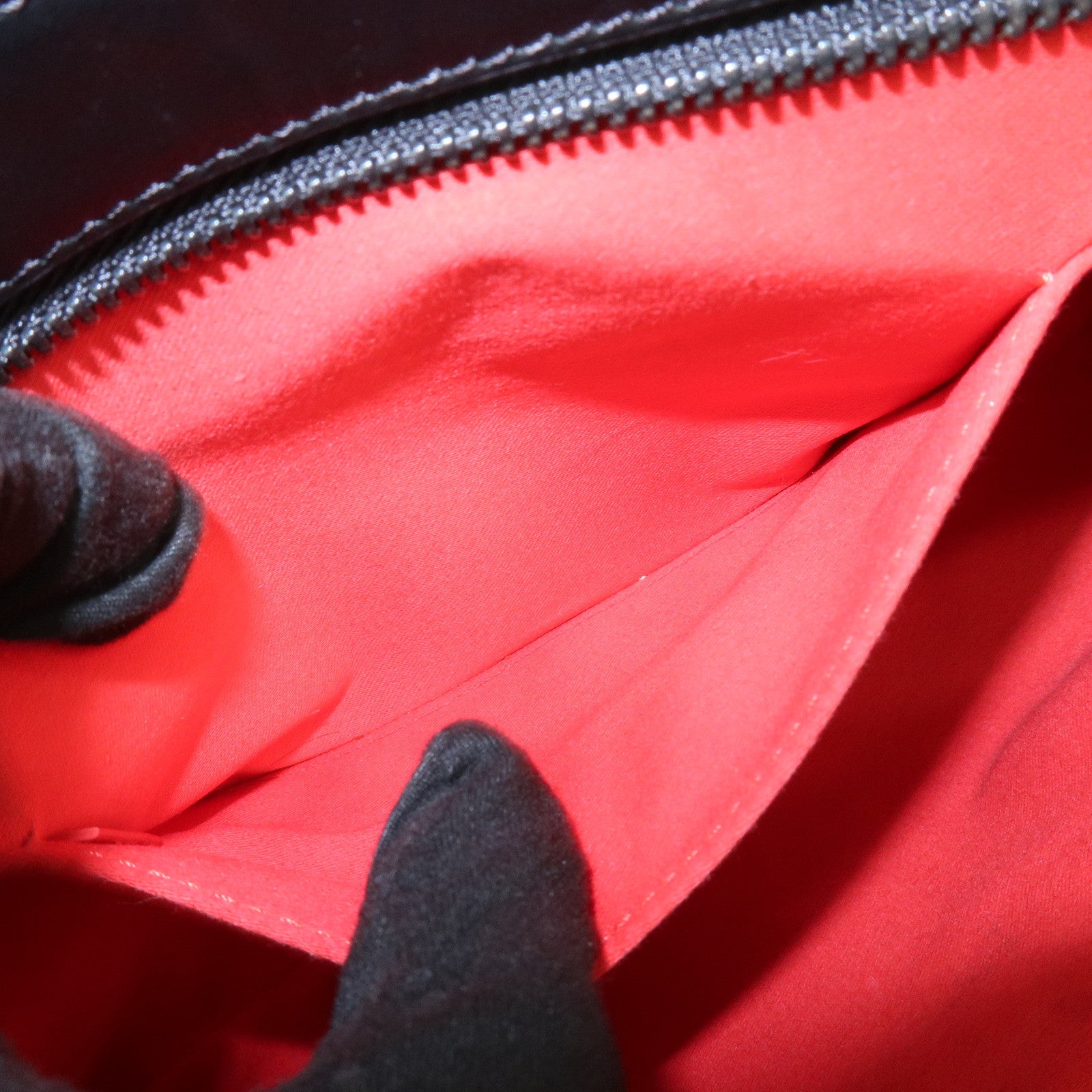 Christian Louboutin Leather 2Way Bag Chain Shoulder Bag Black Red