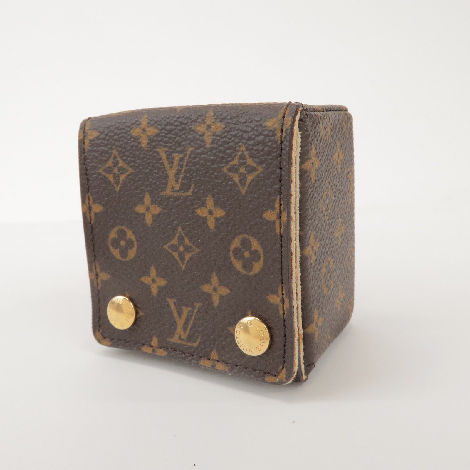 Louis Vuitton Monogram Set of 2 Ring Case Jewelry Case Brown