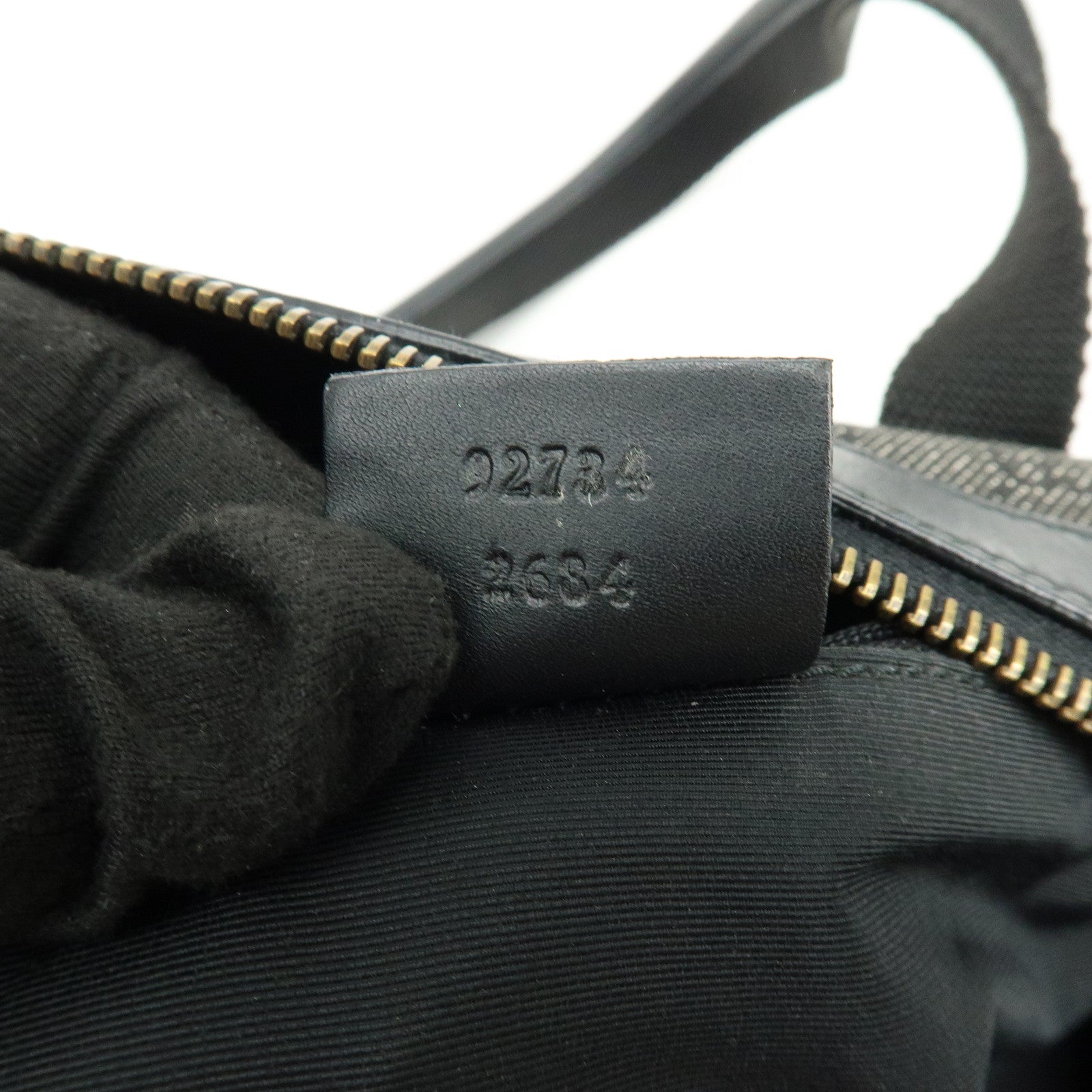 GUCCI GG Canvas Leather Hand Bag Boston Bag Black 92734