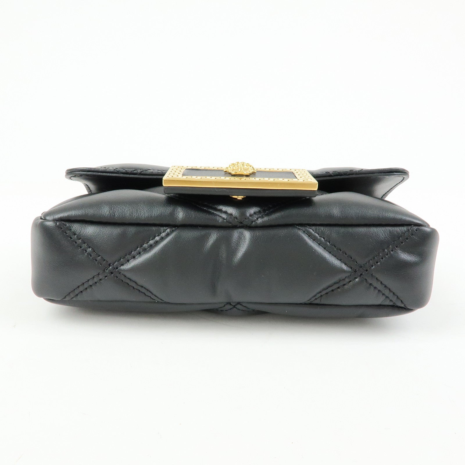 VERSACE Medusa Leather Chain Shoulder Bag Crossbody Bag Black