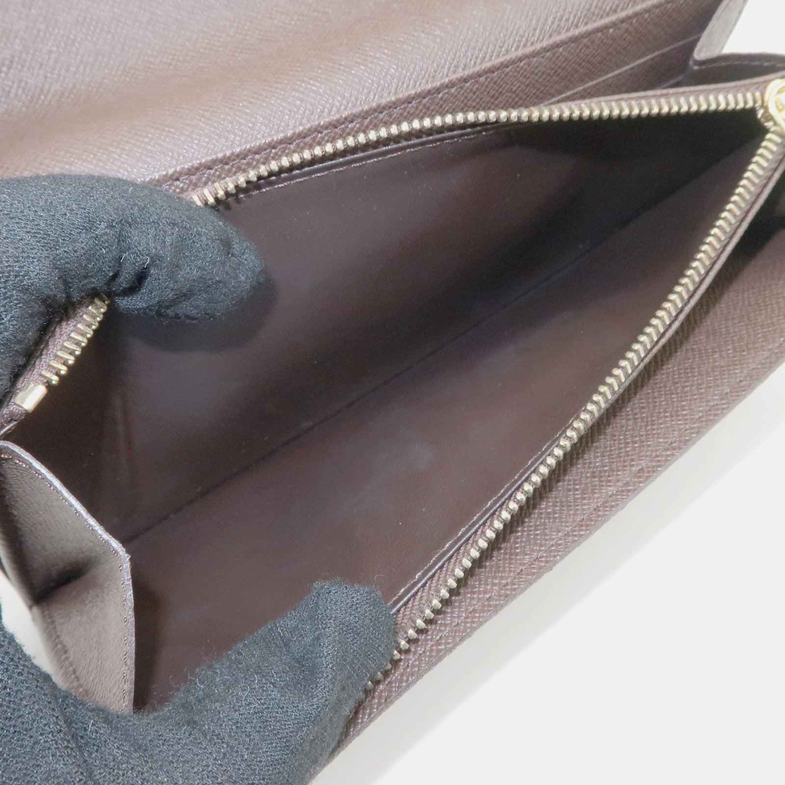 Louis Vuitton Damier Canvas Portefeuille Sarah Long Wallet Brown N61734 Used
