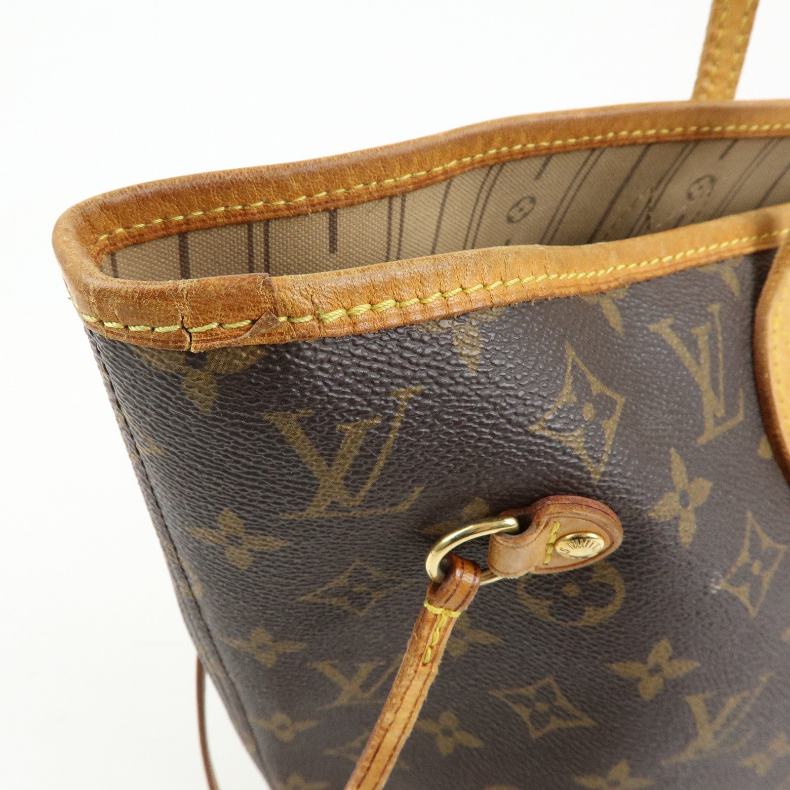 Louis Vuitton Monogram Neverfull MM Tote Shoulder Bag Brown M40156