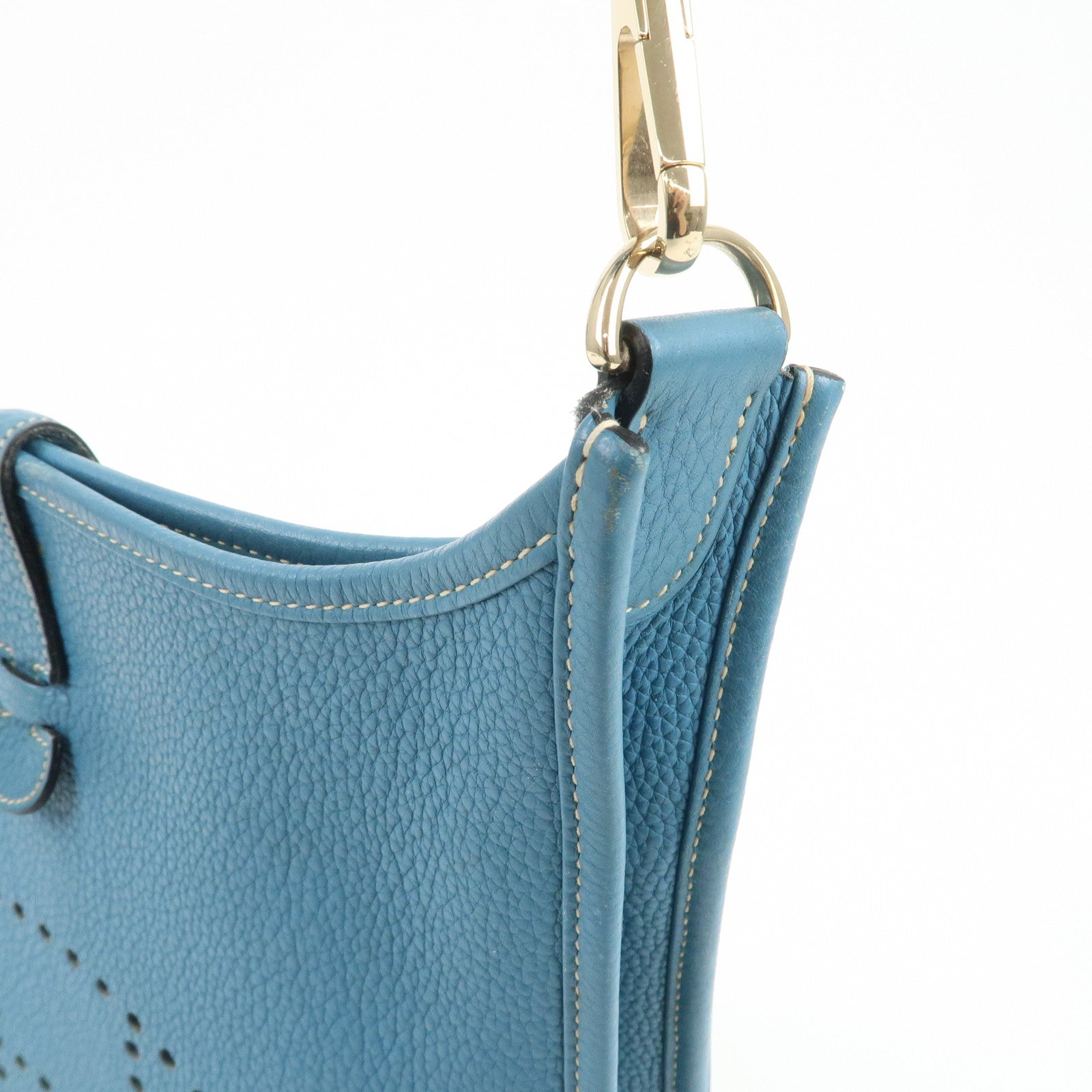 HERMES Taurillon Clemence Canvas Evelyne 3PM L Stamped Shoulder Bag