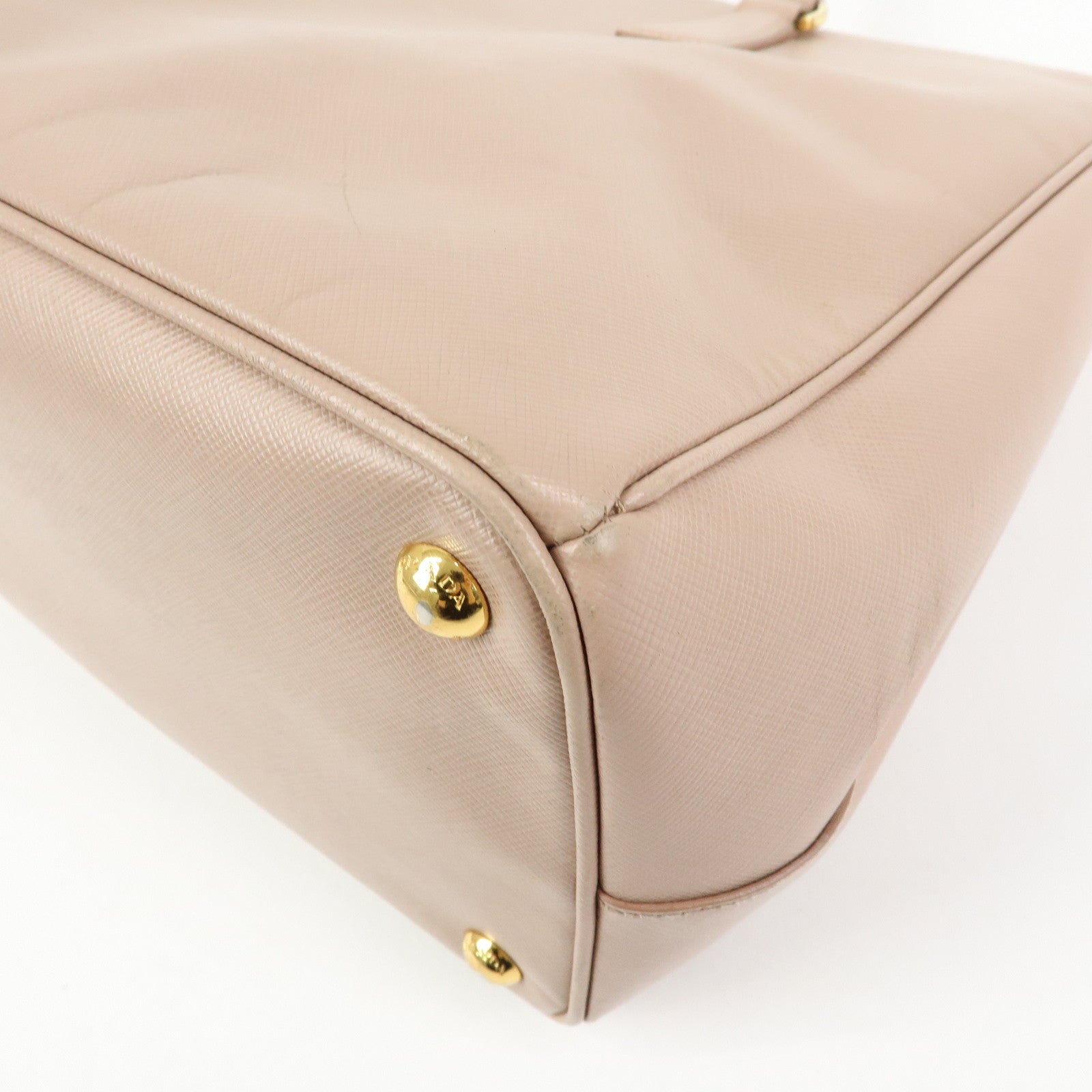 PRADA Triangle Logo Galleria Saffiano Leather Tote Hand Bag Pink