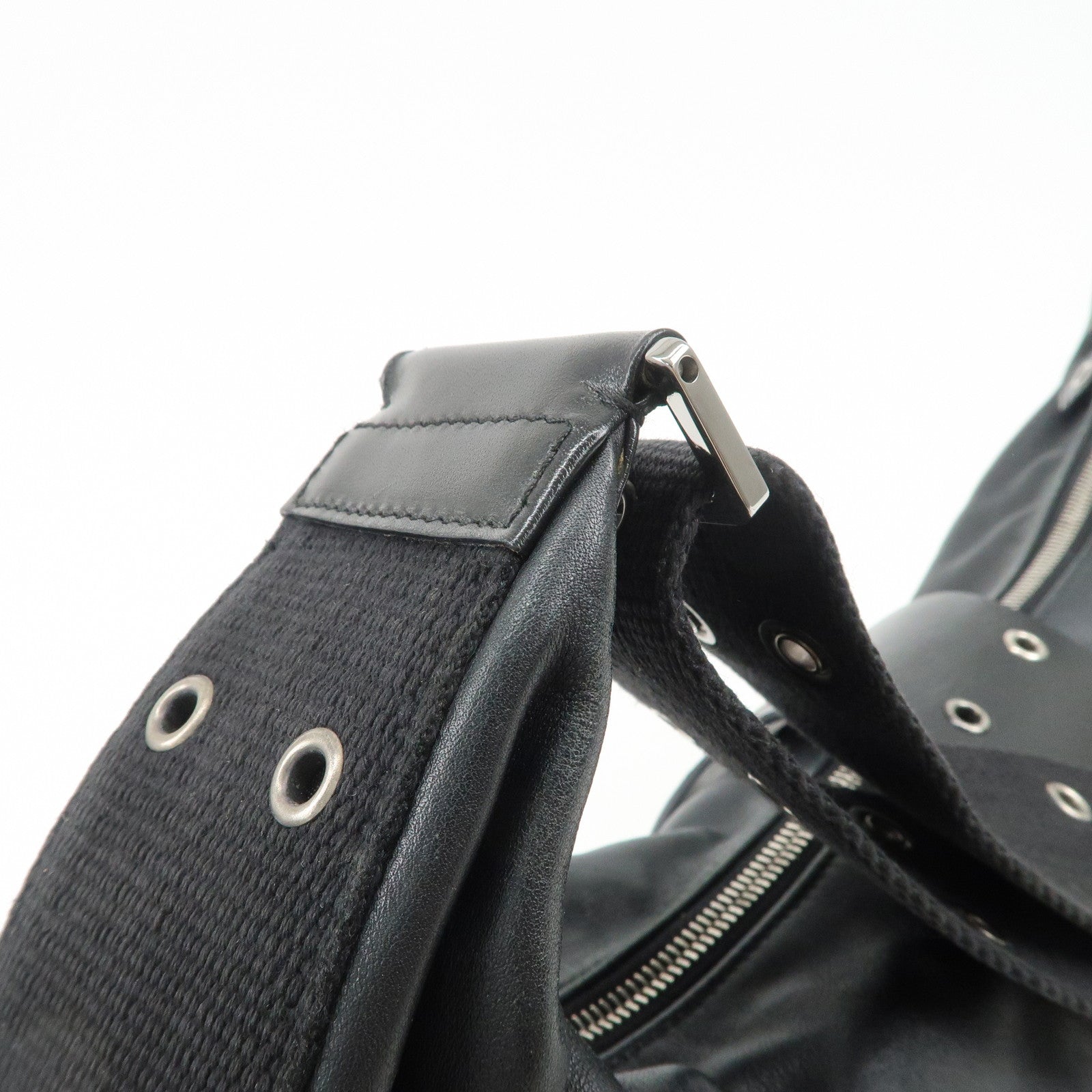 Christian Dior Street Chic Leather Shoulder Bag Black Silver HDW