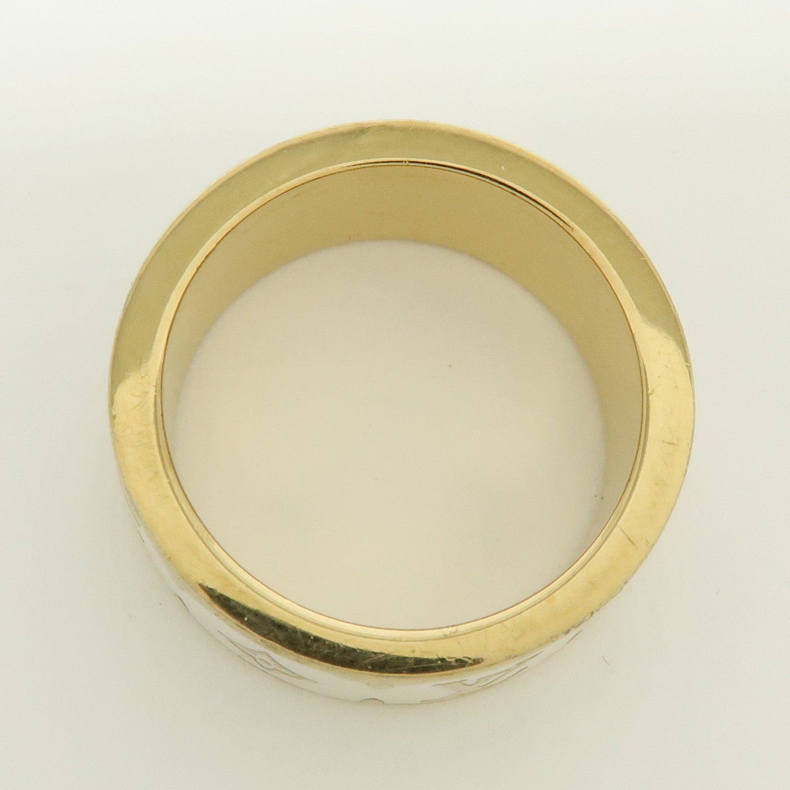 Louis Vuitton Nanogram Enamel Metal Ring Size M Gold M1565