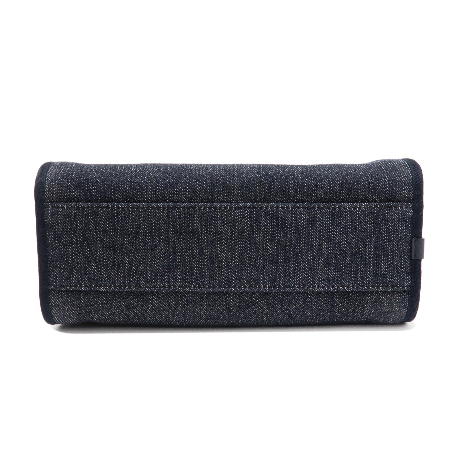 CHANEL Deauville Leather Denim 2Way Bag Bowling Bag Navy A92749 Used