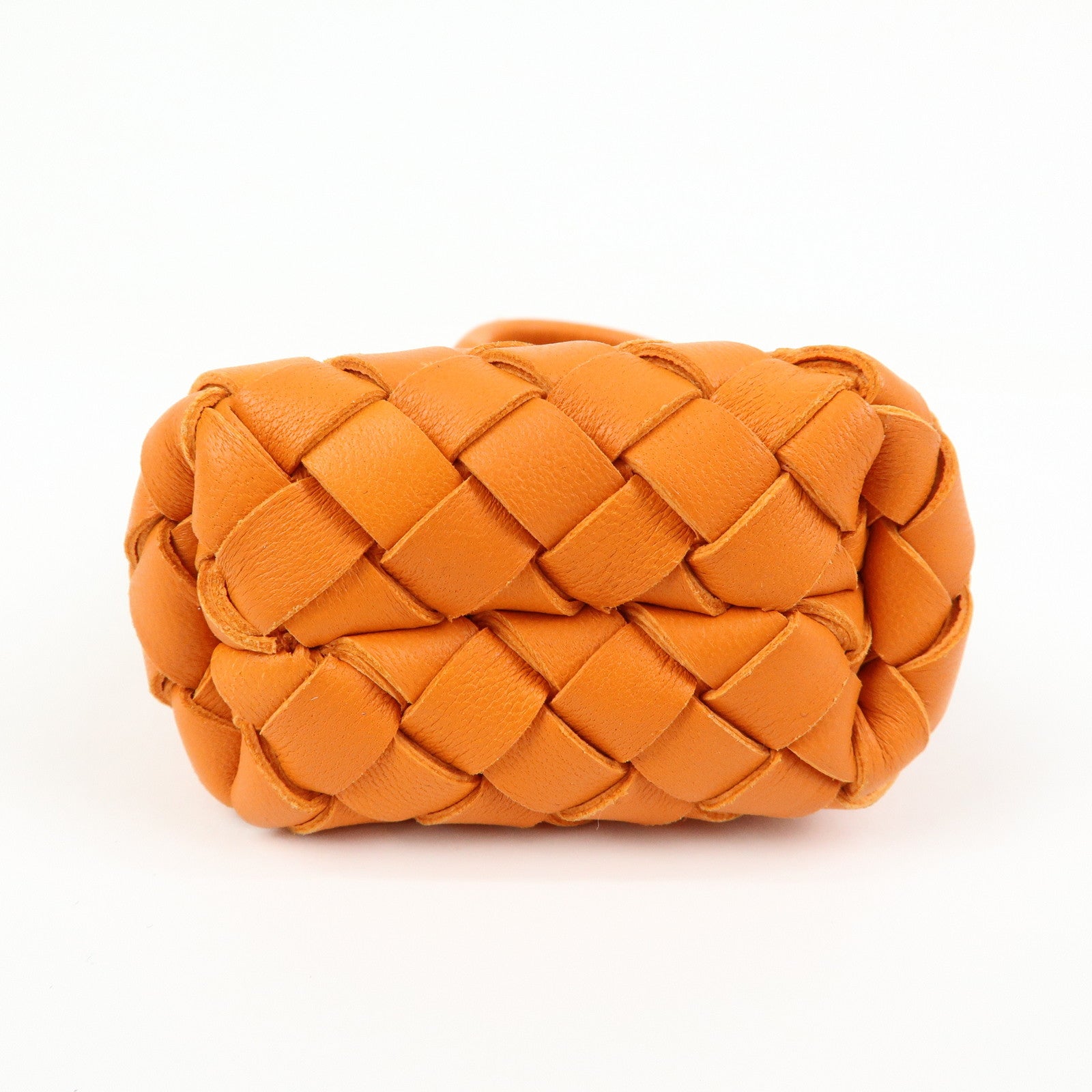 BOTTEGA VENETA Intrecciato Leather Bag Charm Orange 577778
