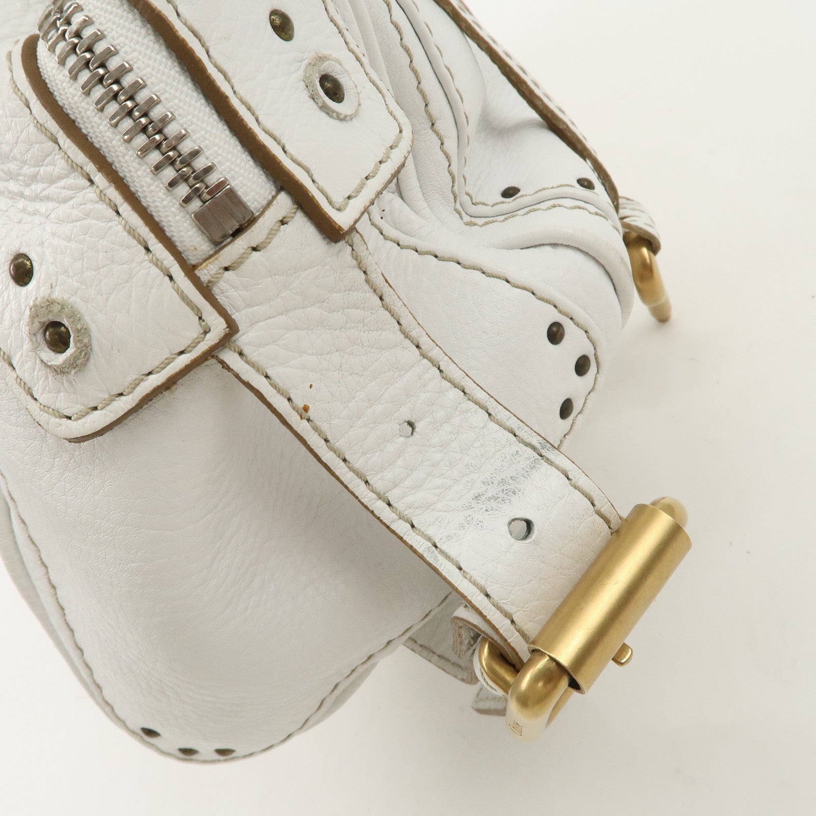 Chloe Padington Leather Hand Bag Shoulder Bag White Used