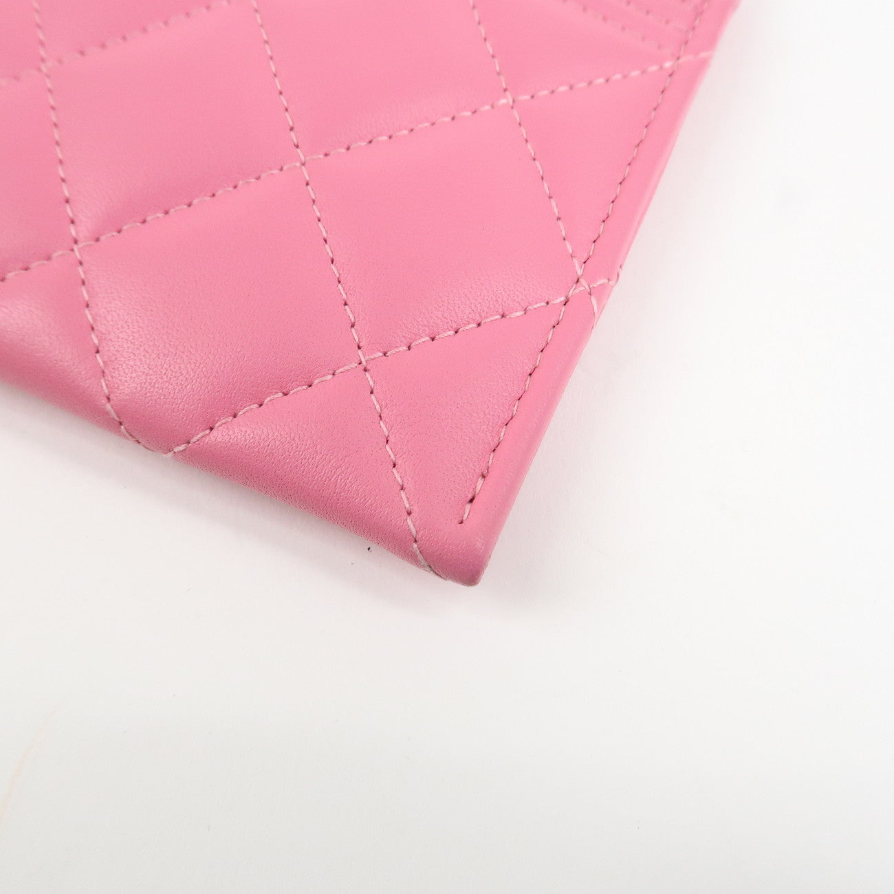 CHANEL Lamb Skin Matelasse Boy Chanel COCO Mark Fragment Case Used