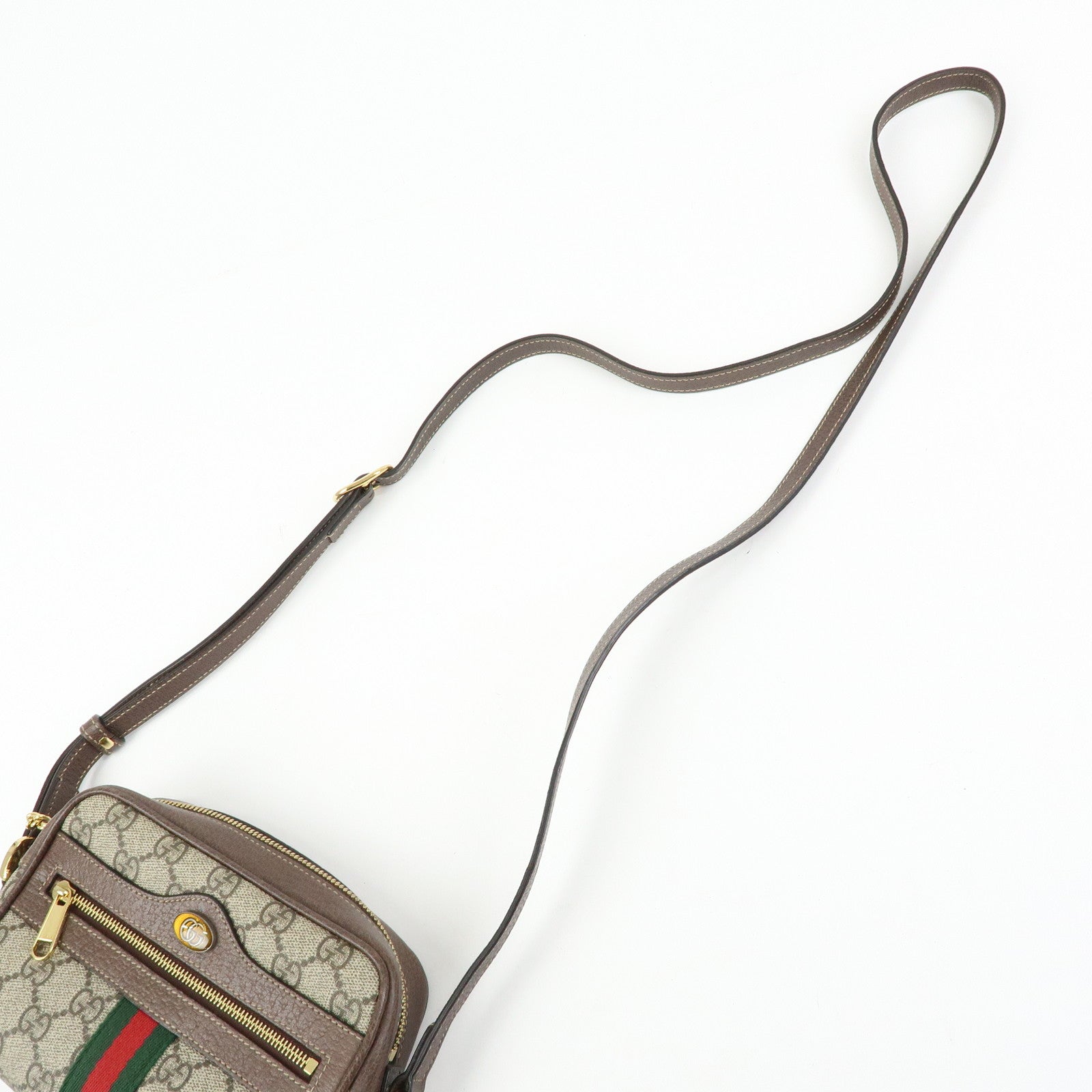 GUCCI Ophidia Sherry GG Supreme Leather Shoulder Bag Brown 517350