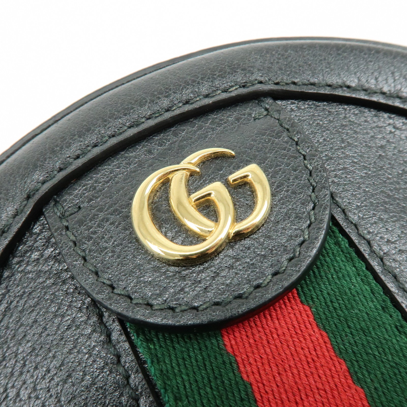 GUCCI Ophidia Sherry Calf Leather Round Chain Shoulder Bag 550618