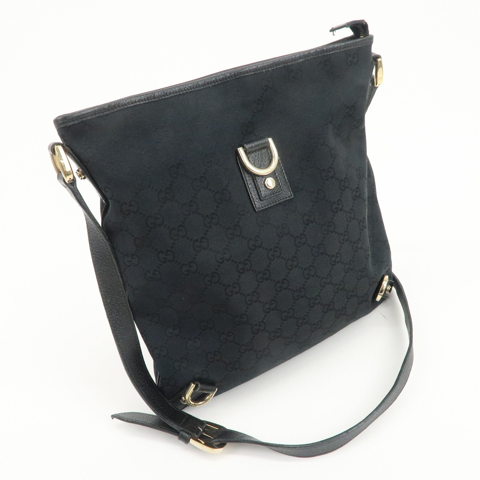 GUCCI Abbey GG Canvas Leather Shoulder Bag Crossbody Bag 131326