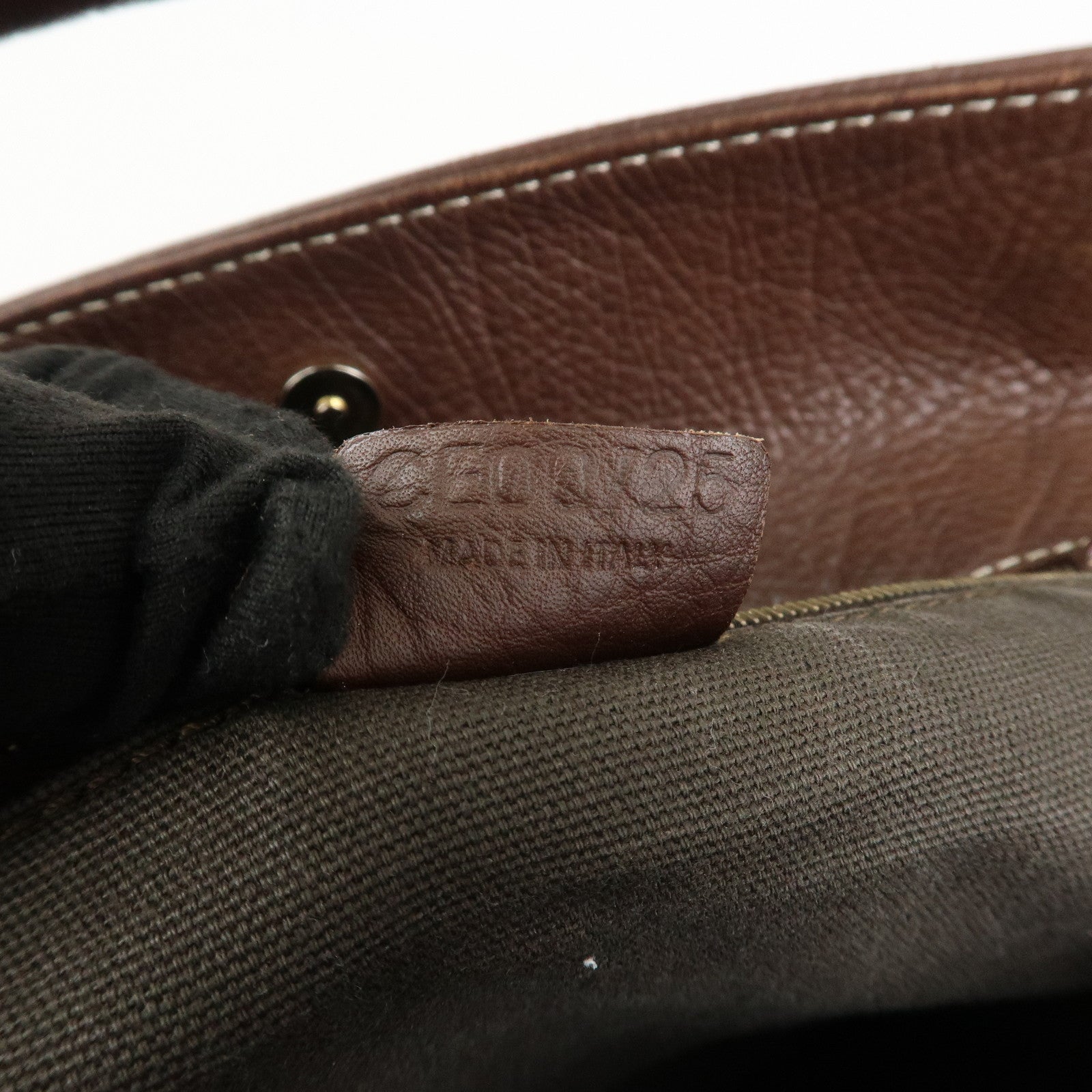 CELINE Macadam Logo Leather Hand Bag Shoulder Bag Brown