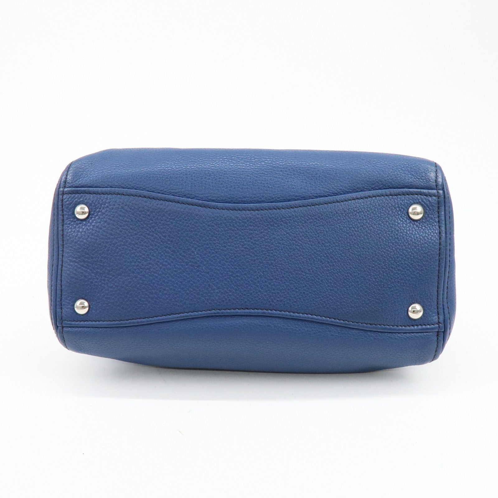 MIU MIU Madras Leather 2Way Bag Hand Bag Shoulder Bag Blue