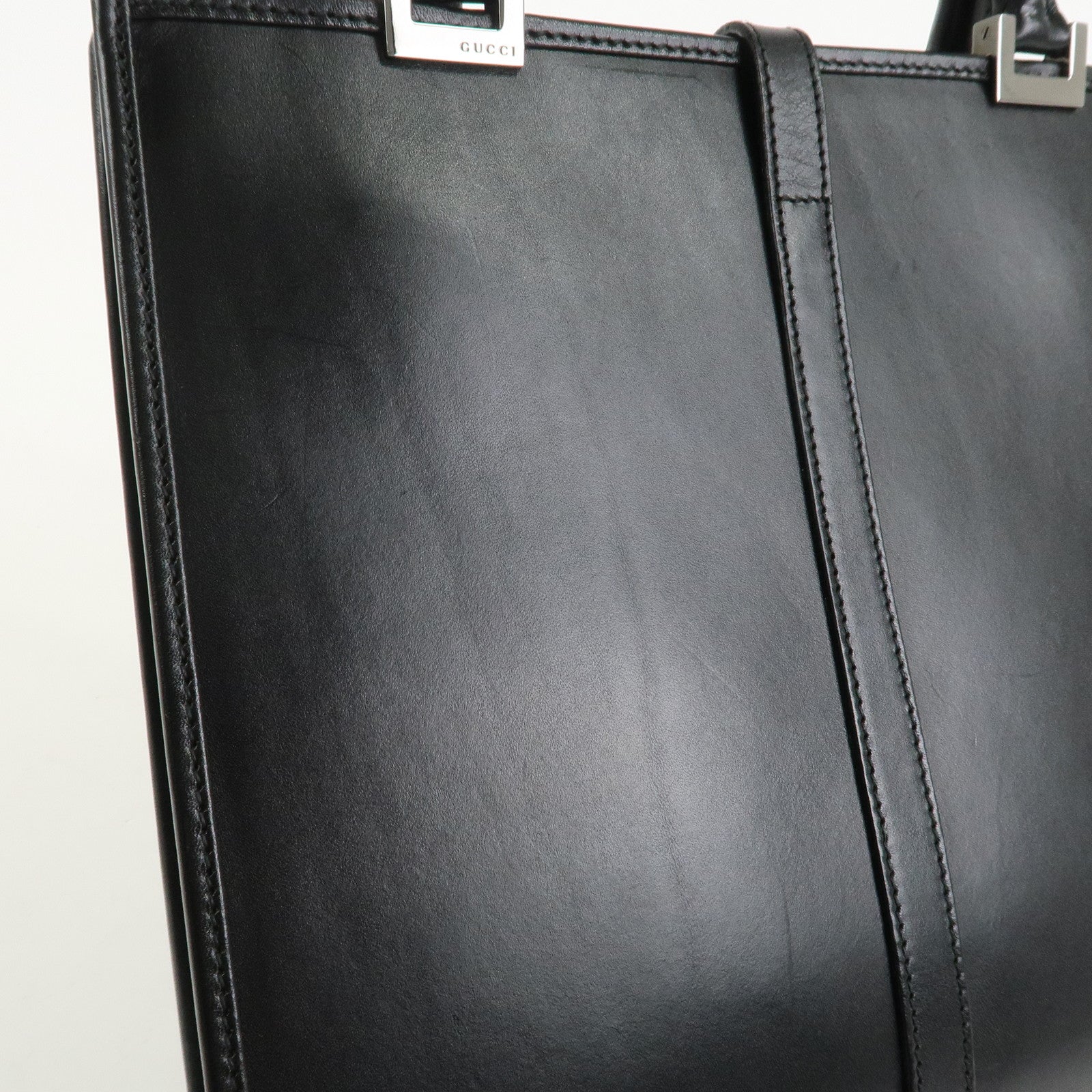 GUCCI Jackie Leather Shoulder Bag Hand Bag Black 002・1065
