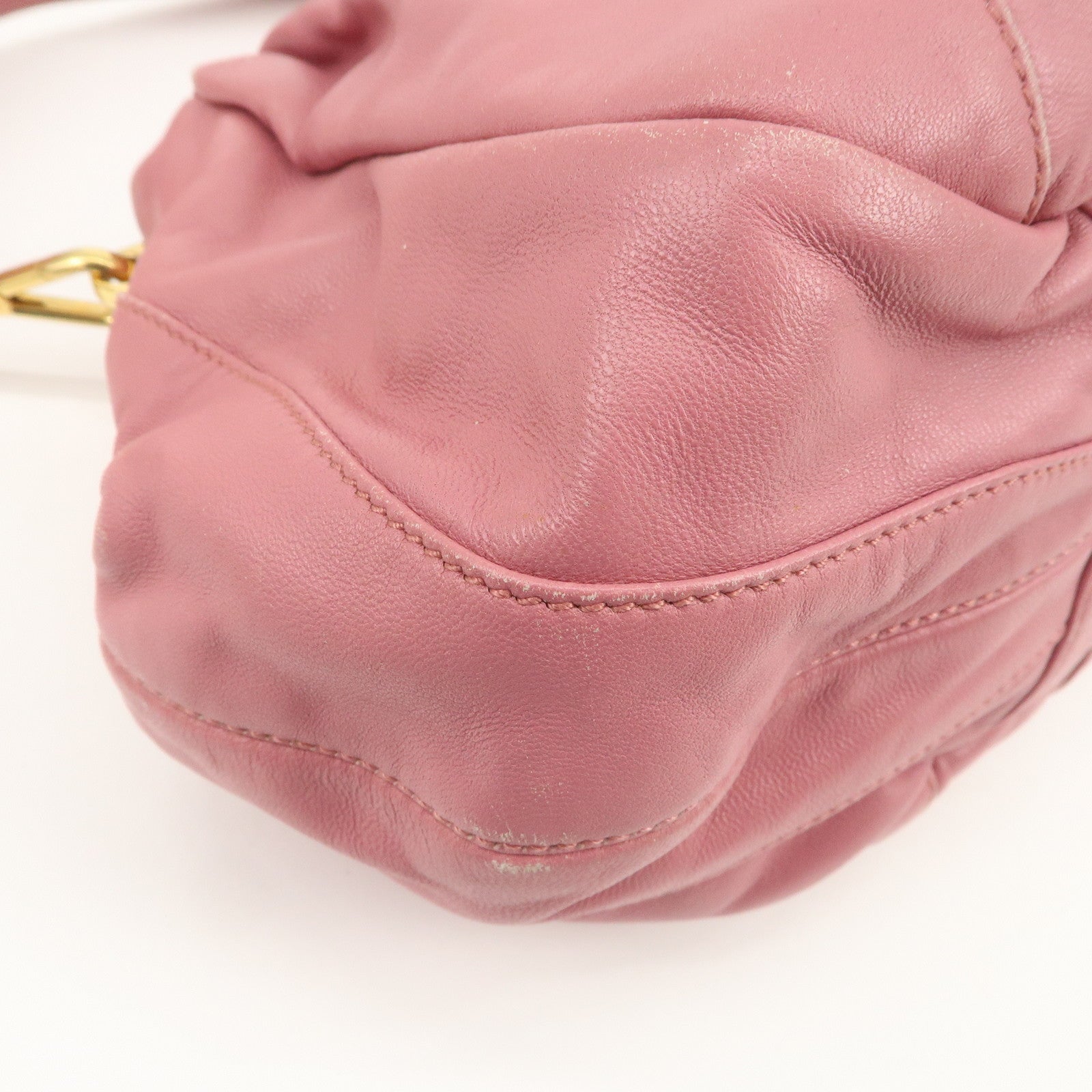 PRADA Leather 2Way Bag Hand Bag Shoulder Bag Pink BN1682