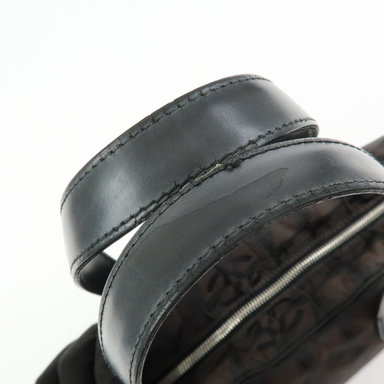 CHANEL New Travel Line Nylon Jacquard Mini Boston Bag Brown A15828