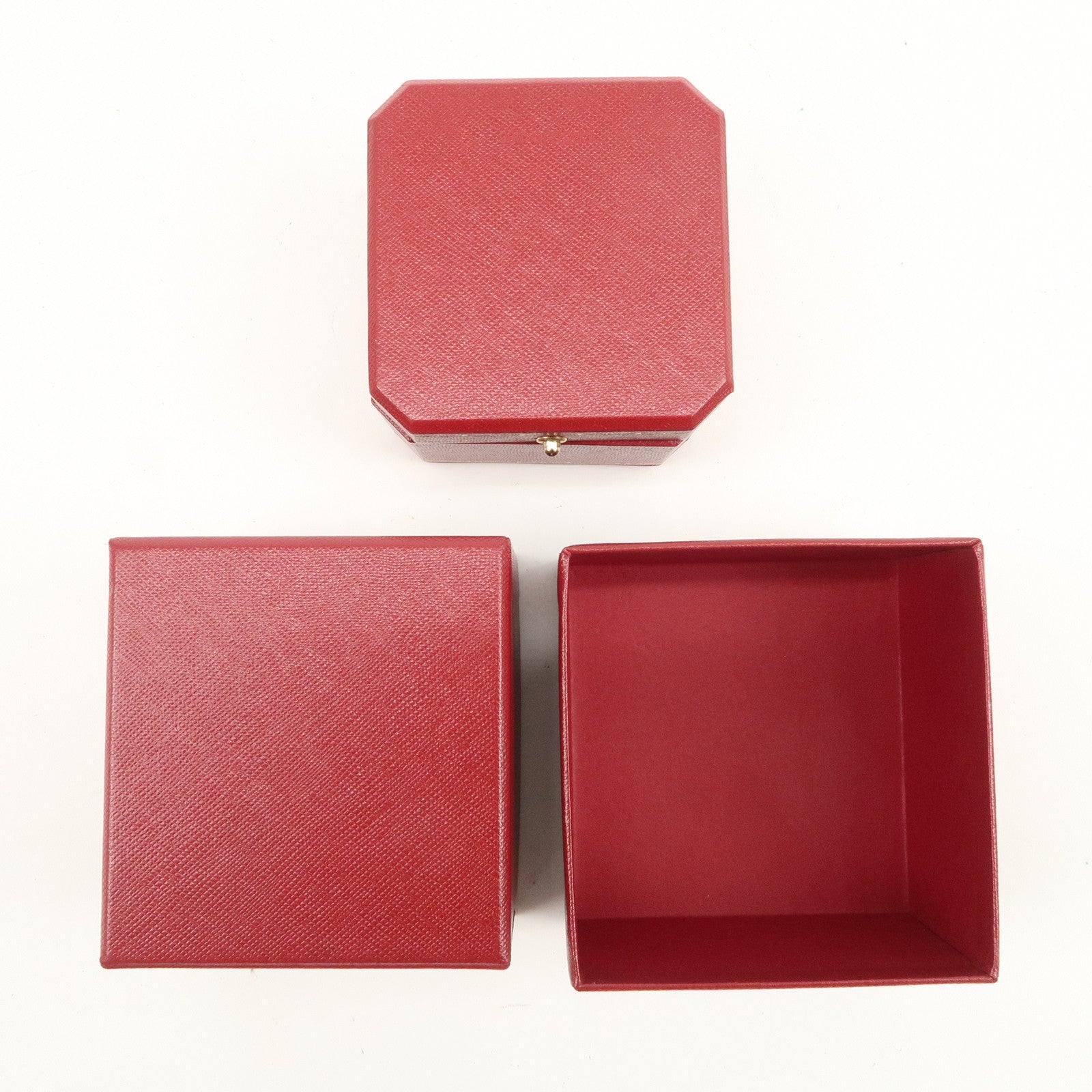 Cartier Set of 2 Jewelry Box Ring Box Display Box Red