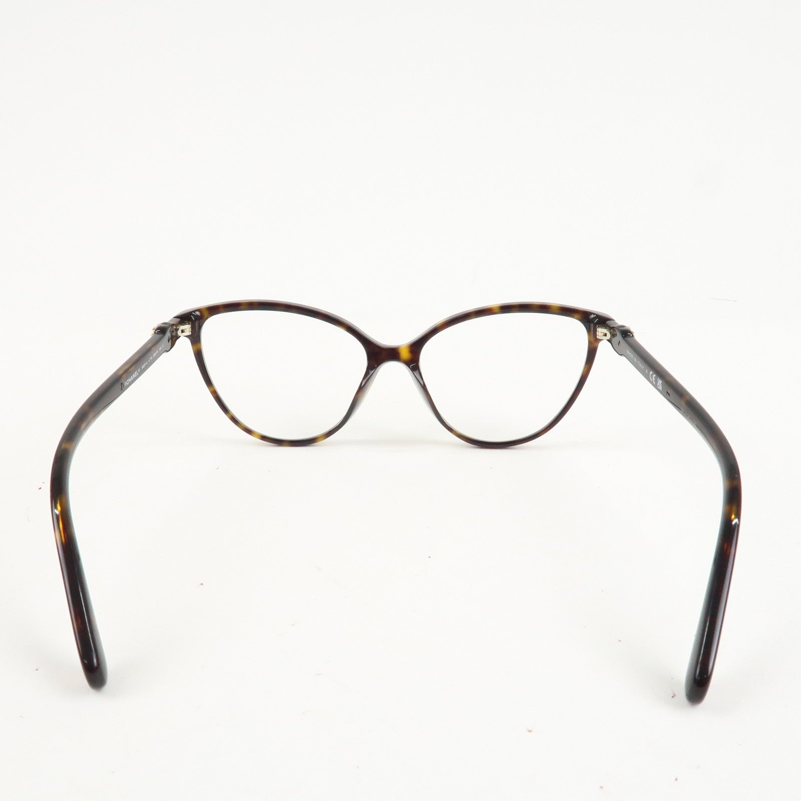 CHANEL Plastic Coco Mark Sunglasses 55□16 Brown Gold Hardware 3457A Used