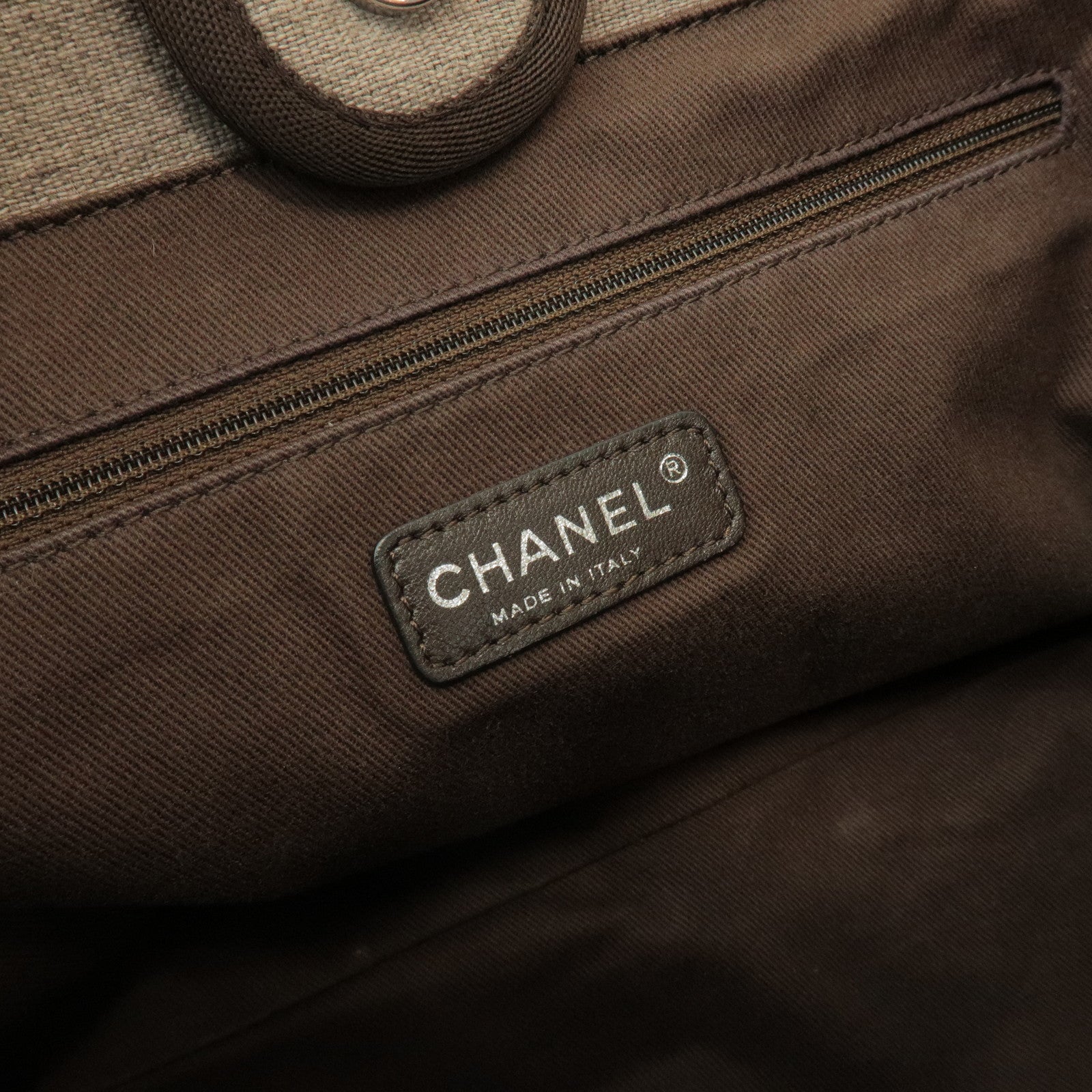 CHANEL Deauville GM Canvas Leather 2Way Tote Bag Beige A66941