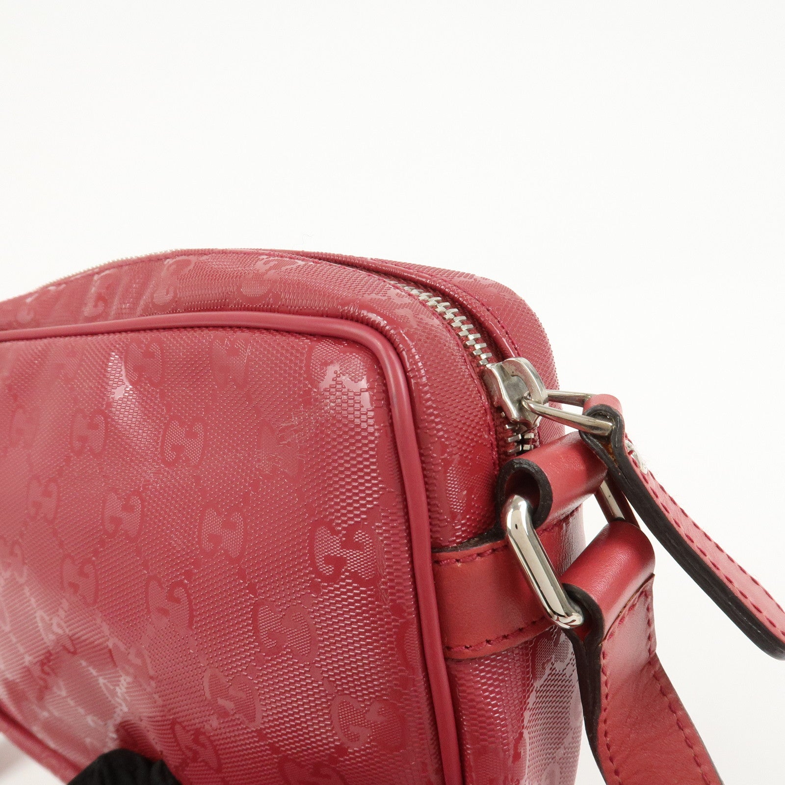 GUCCI GG Imprime GG Supreme Leather Shoulder Bag Pink 201447