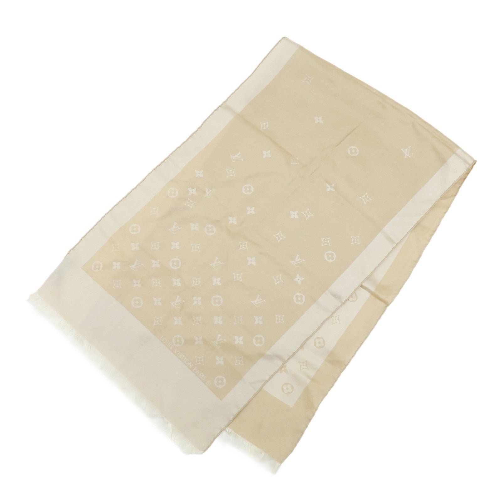 Louis Vuitton Monogram Echarpe Capri Silk 100% Scarf Beige M71051