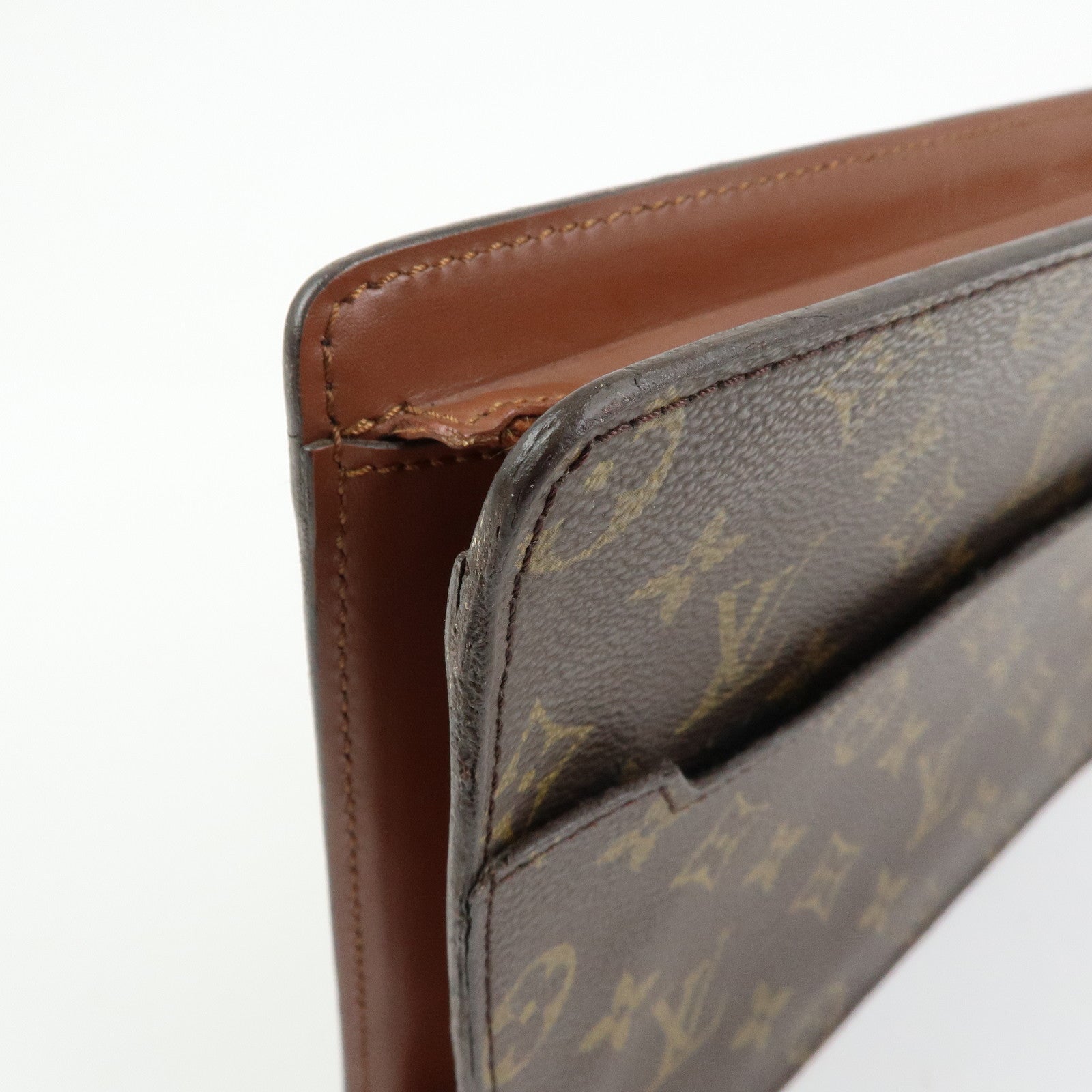 Louis Vuitton Monogram Pochette Homme Clutch Bag Brown M51795