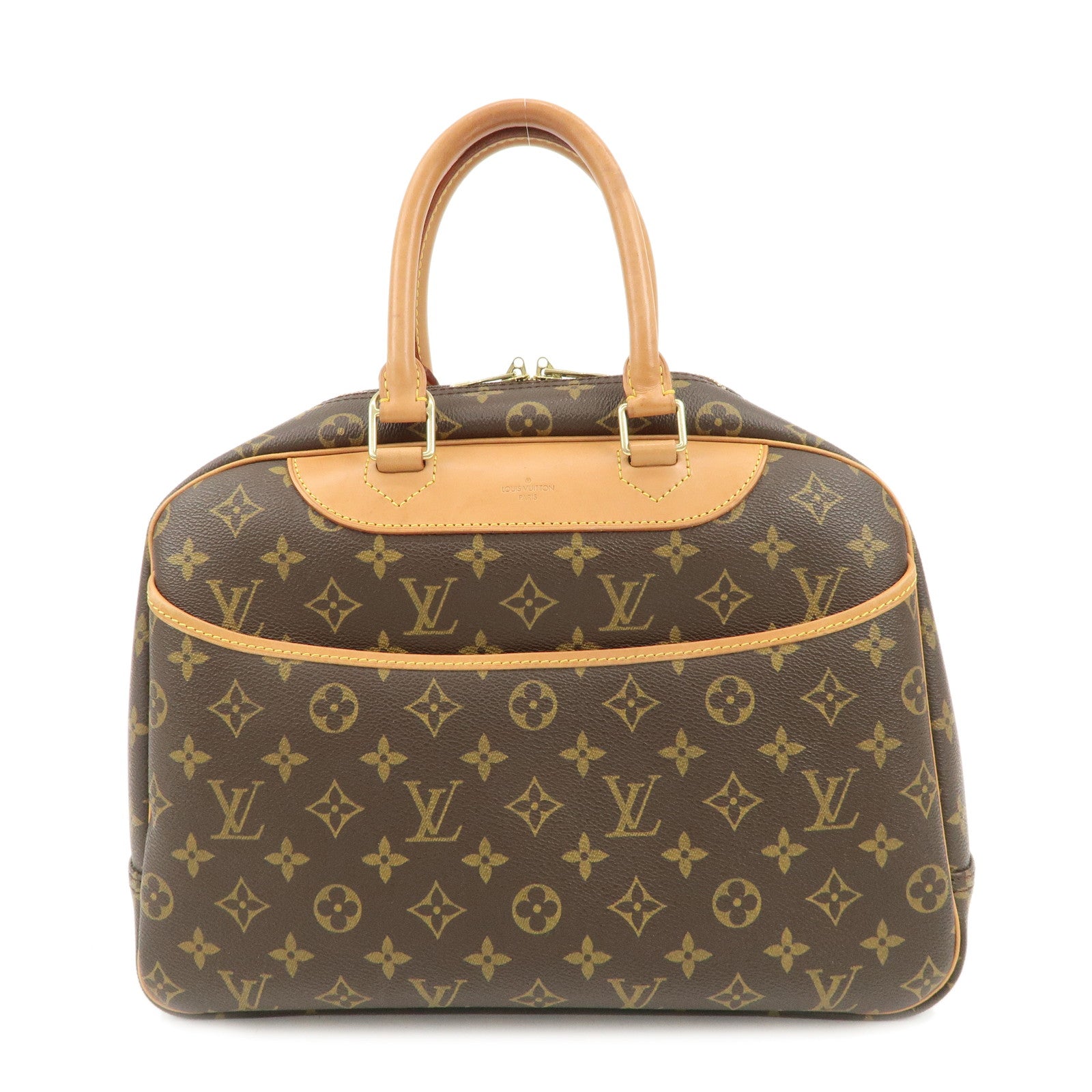 Louis Vuitton Monogram Deauville Hand Bag Brown M47270 Used