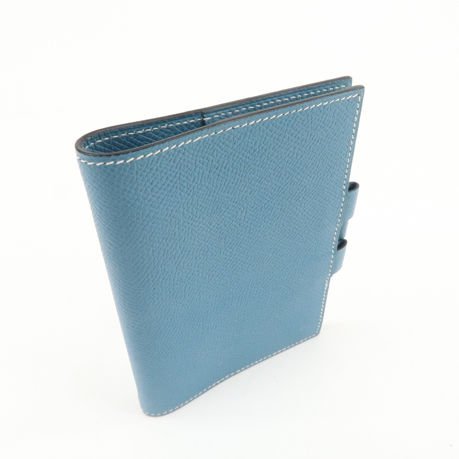 HERMES Agenda PM Veau Epsom Planner Cover □L Stamped Light Blue