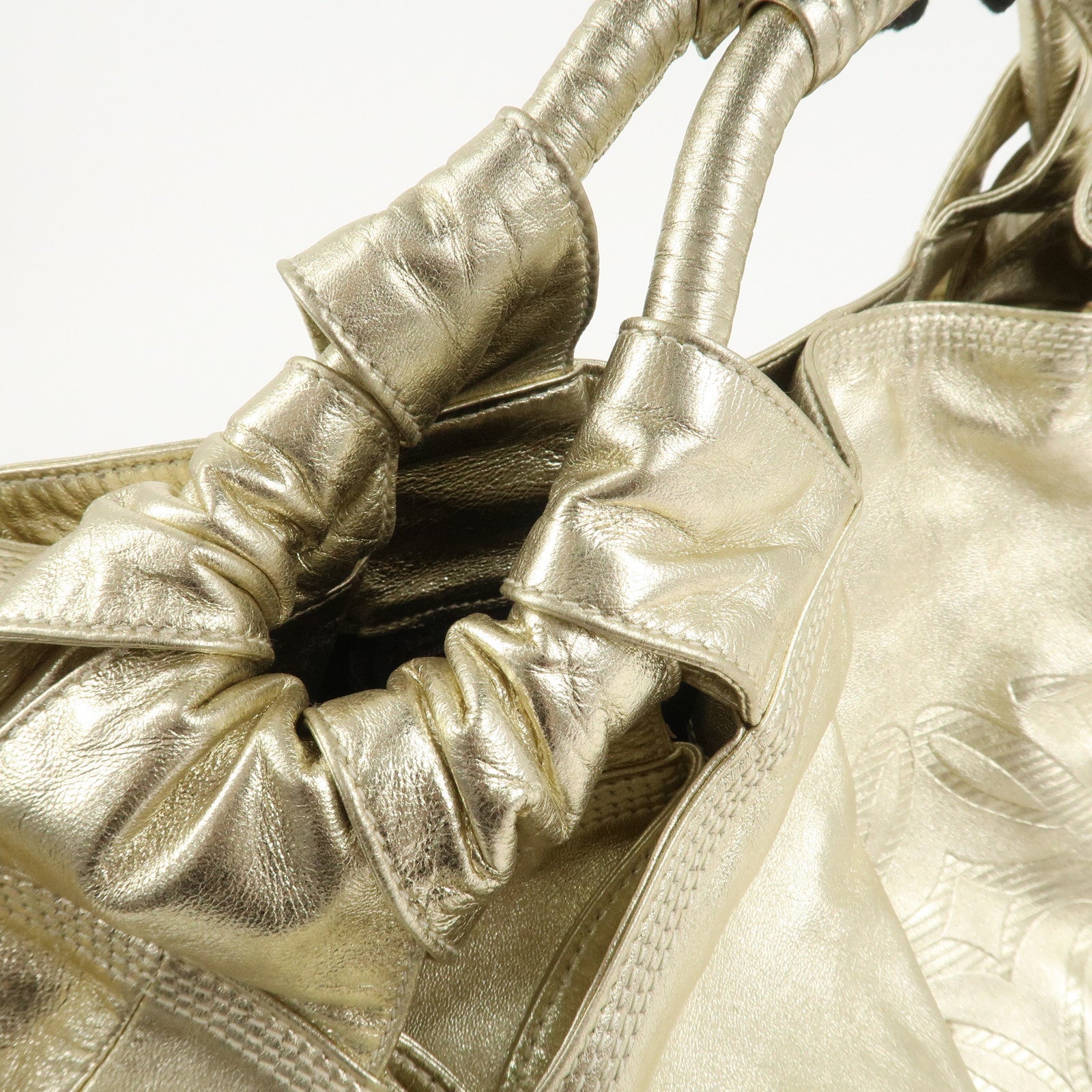 LOEWE Anagram Nappa Aire Leather Hand Bag Shoulder Bag Gold