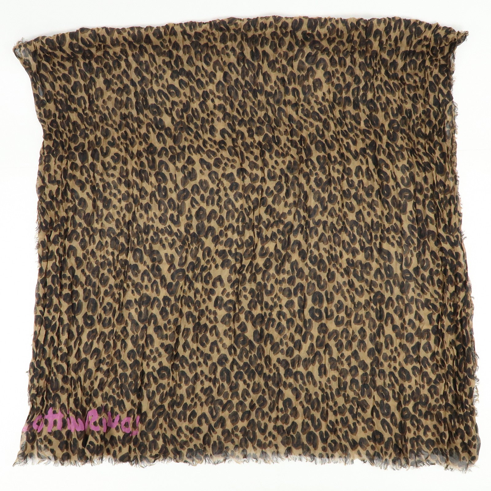 Louis Vuitton Etole Leopard Cashmere Silk Scarf Shawl Brown M75227